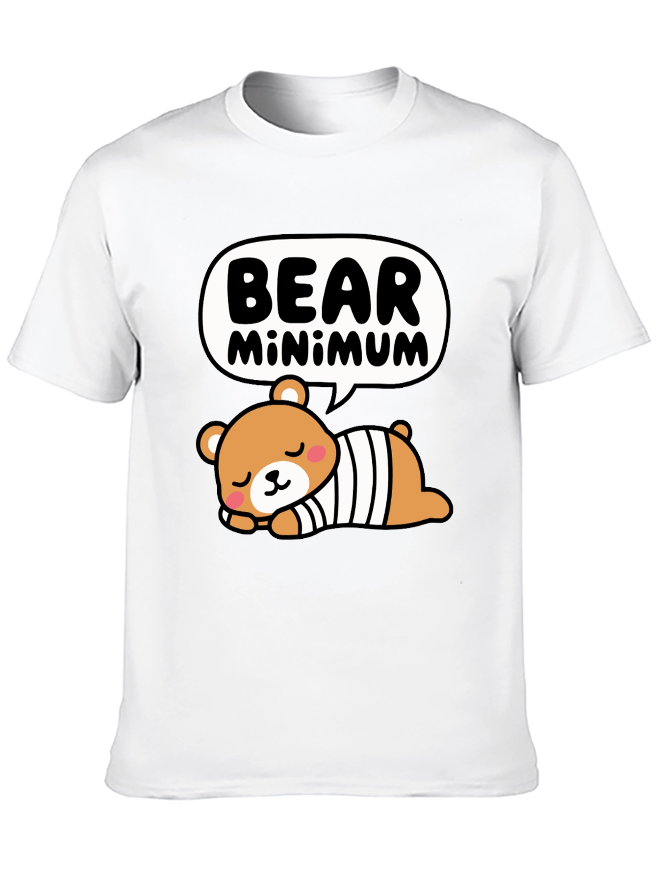 Bear Minimum Graphic T-Shirt - Cute Cartoon Tee