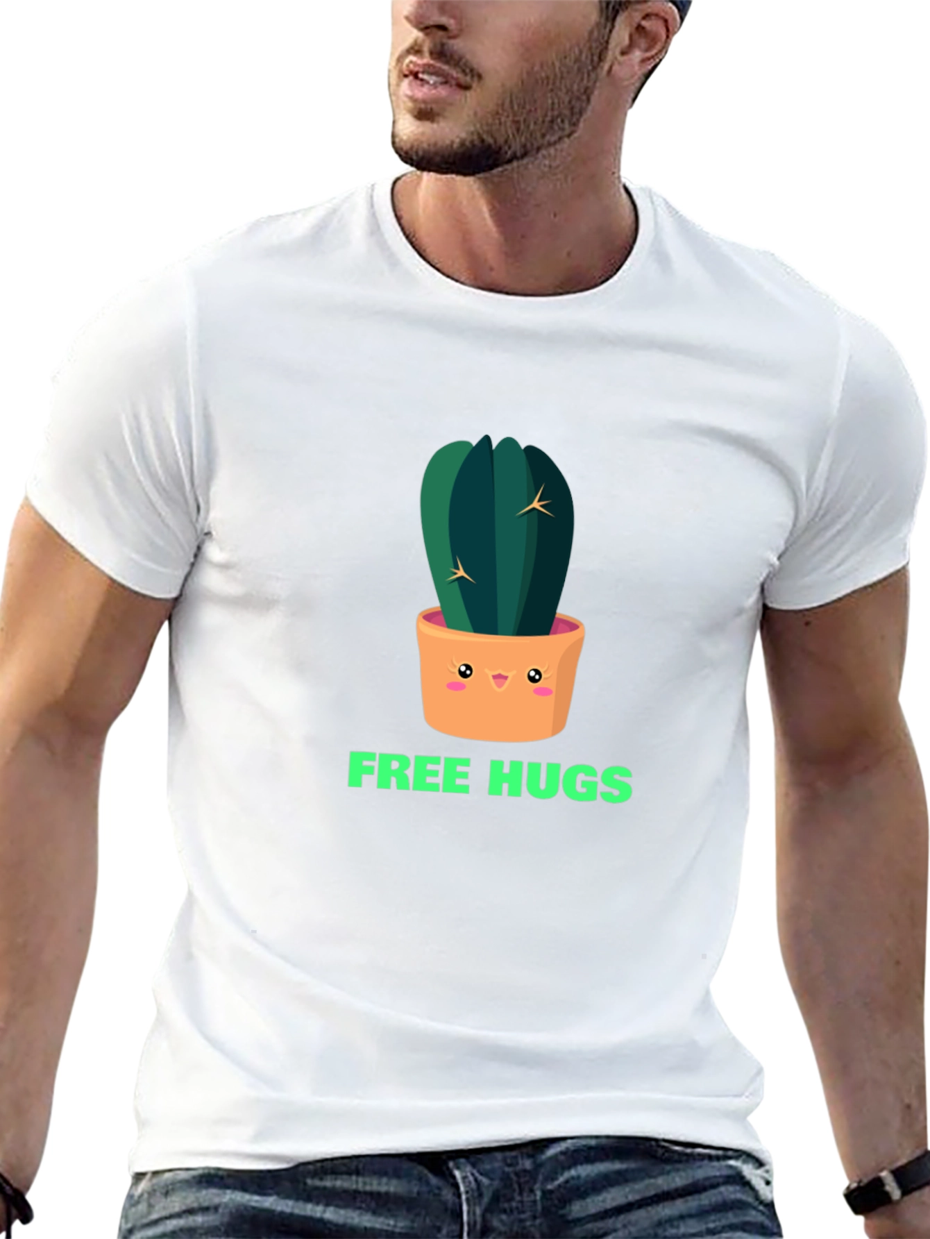Cactus Free Hugs Graphic Tee - Trendy Unisex T-Shirt