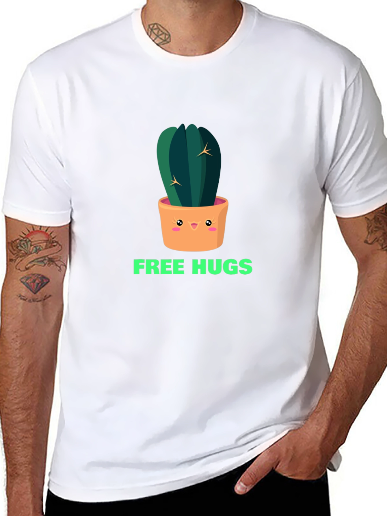 Cactus Free Hugs Graphic Tee - Trendy Unisex T-Shirt