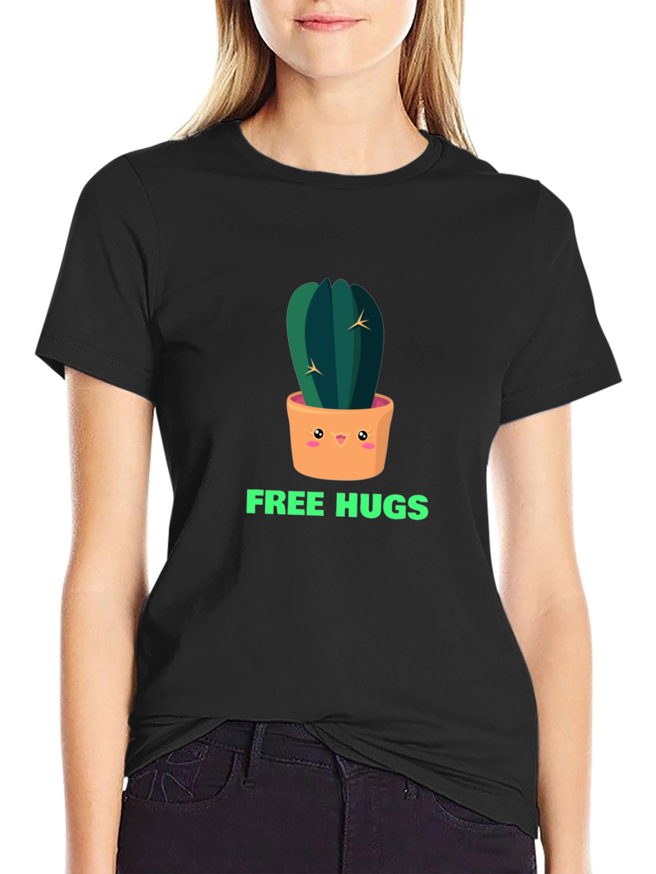 Cactus Free Hugs Graphic Tee - Trendy Unisex T-Shirt