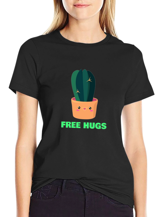 Cactus Free Hugs Graphic Tee - Trendy Unisex T-Shirt