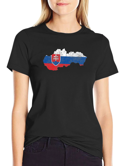 Slovakia Flag Map Graphic Tee