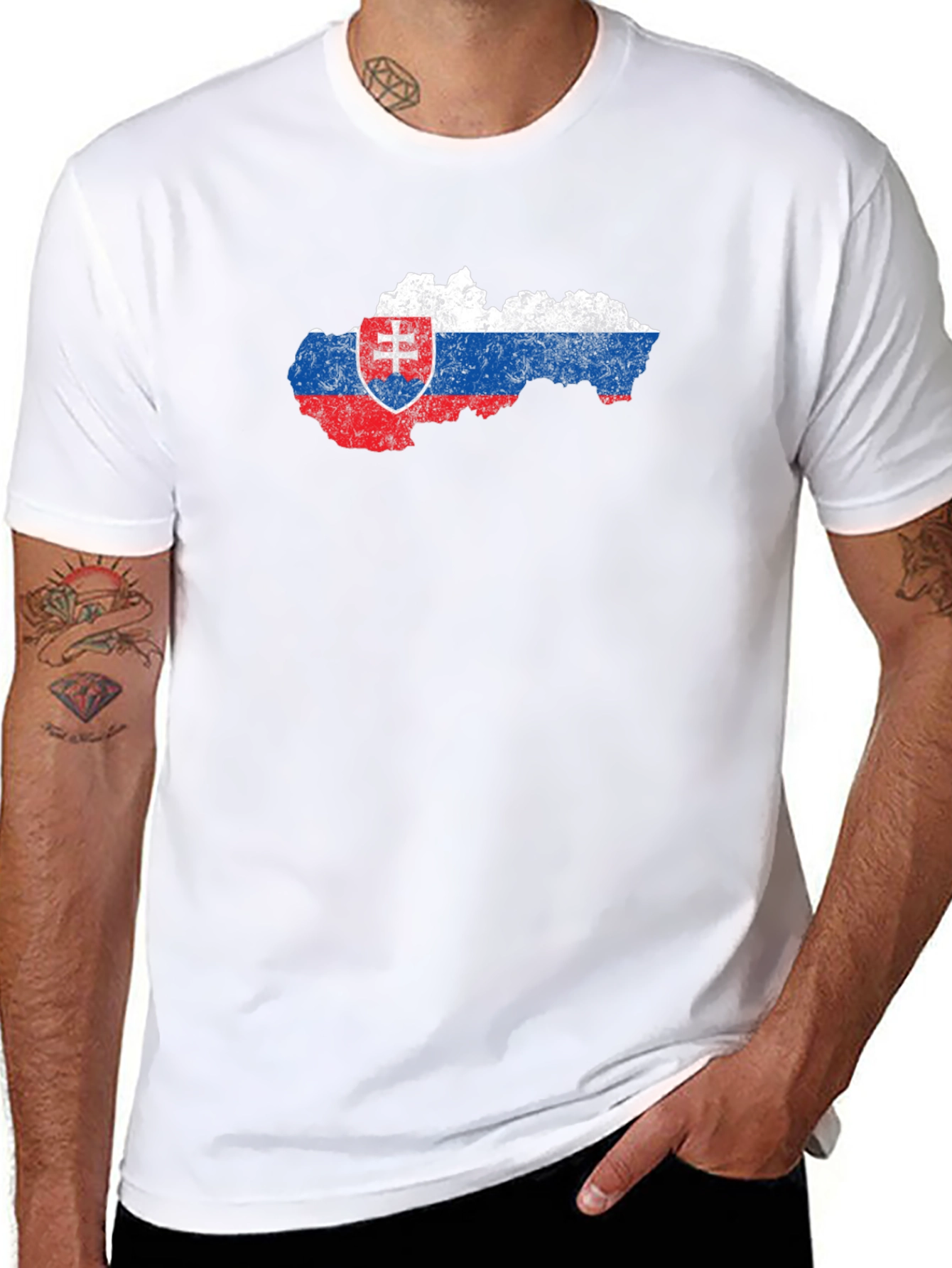 Slovakia Flag Map Graphic Tee