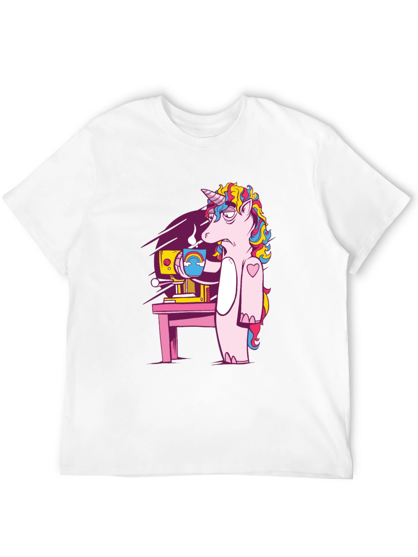 Unicorn Coffee Graphic Tee - Black