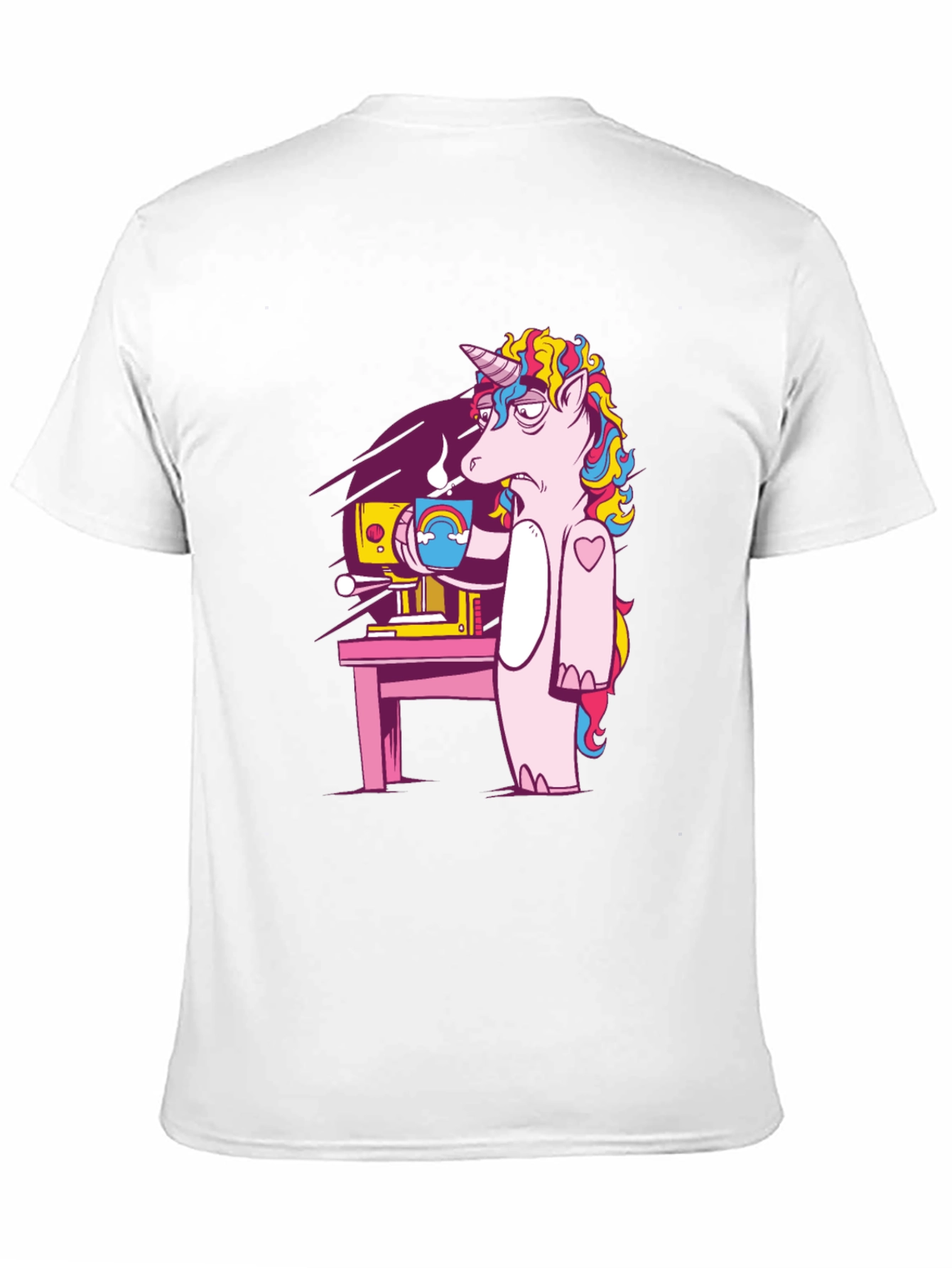 Unicorn Coffee Graphic Tee - Black