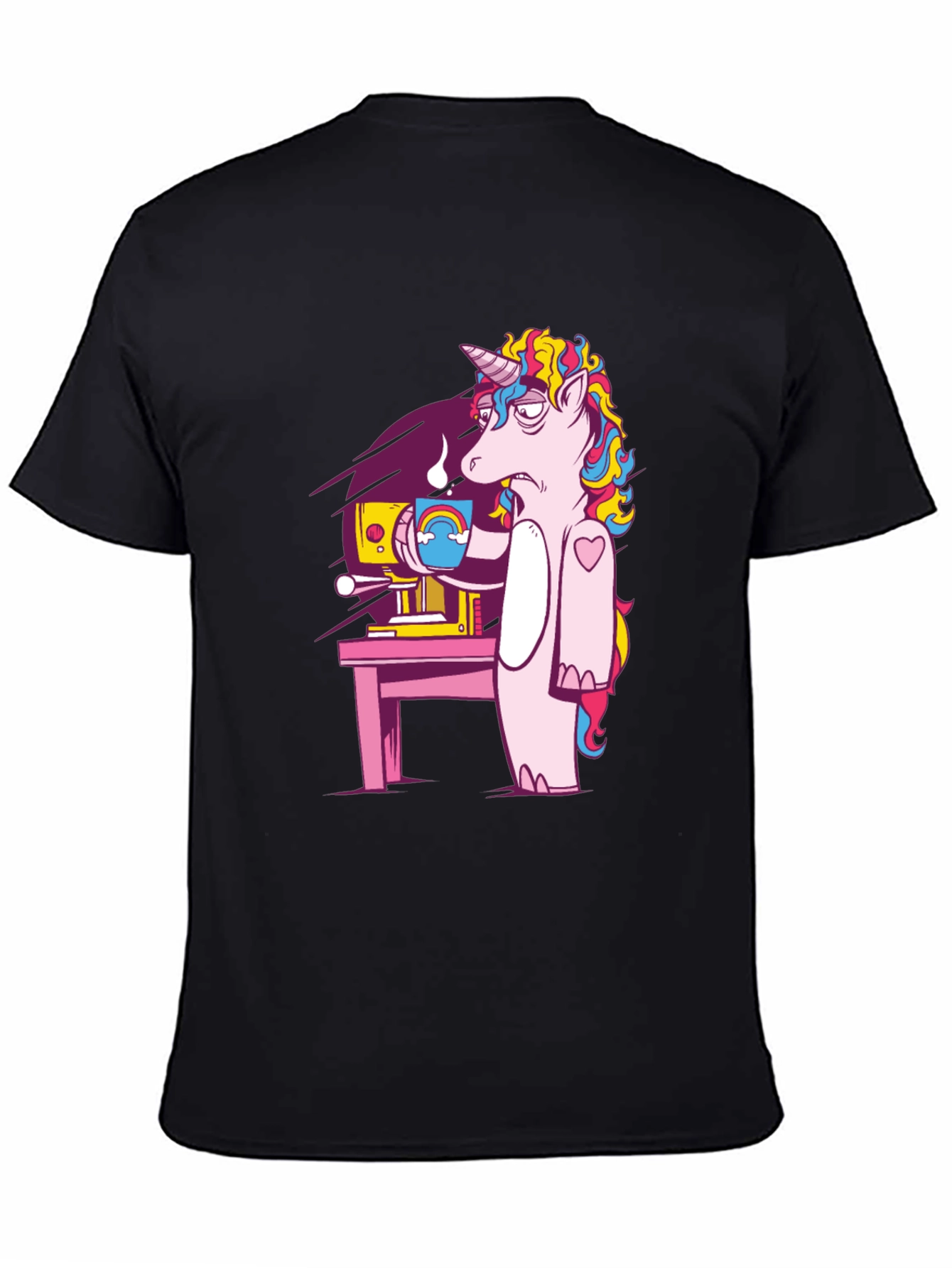 Unicorn Coffee Graphic Tee - Black