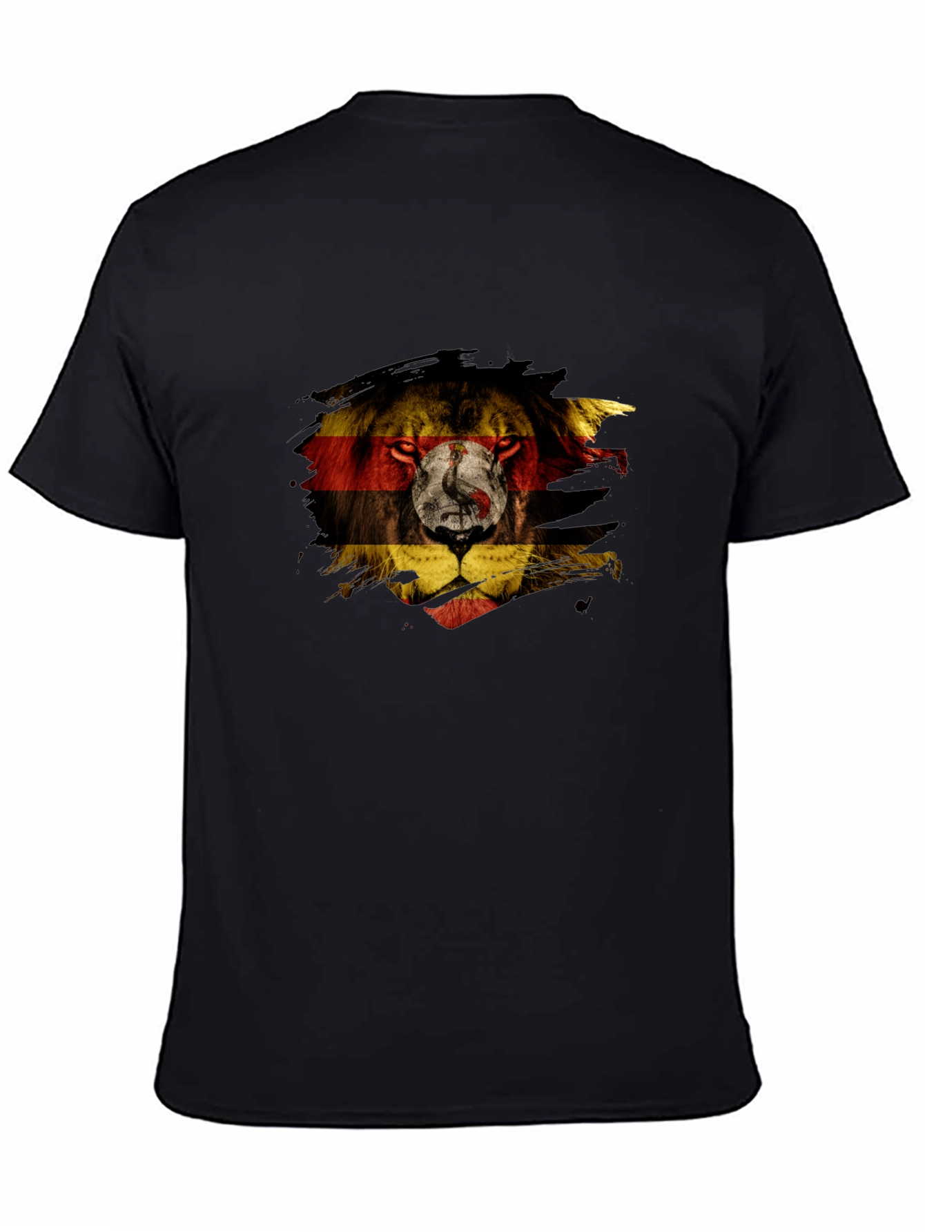 Uganda Flag Lion Graphic Tee - Black