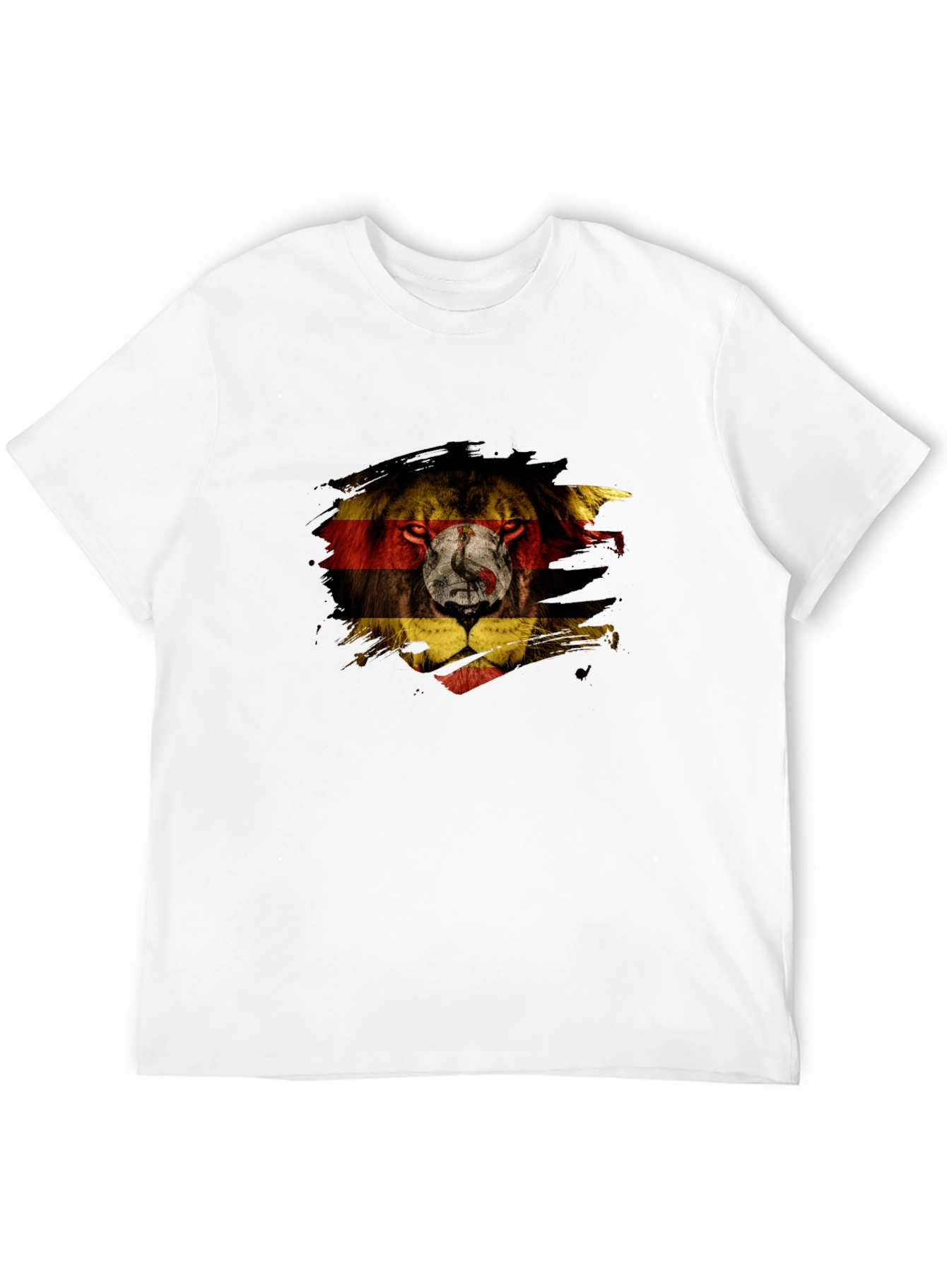Uganda Flag Lion Graphic Tee - Black