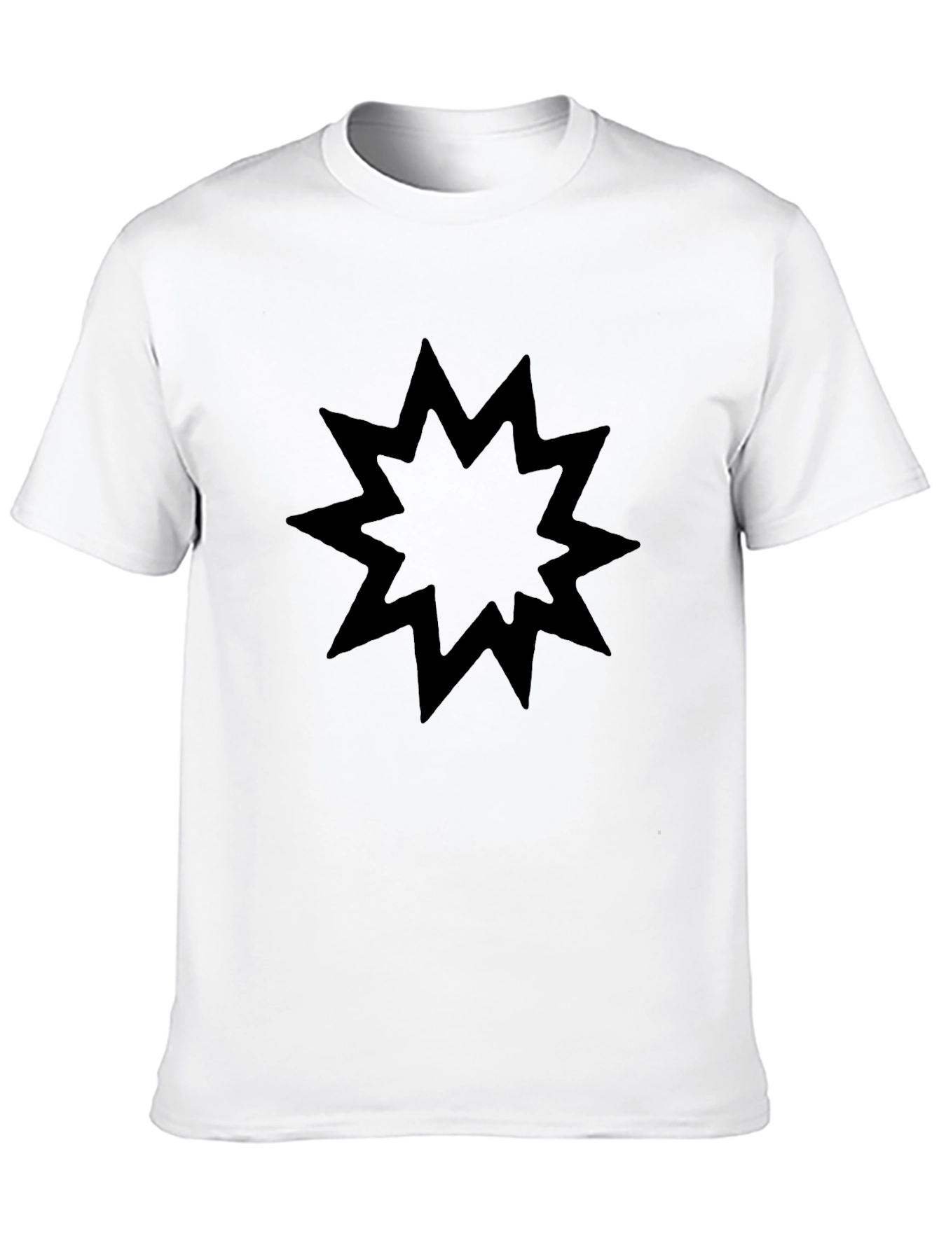 Black Graphic Tee - Burst Star Design