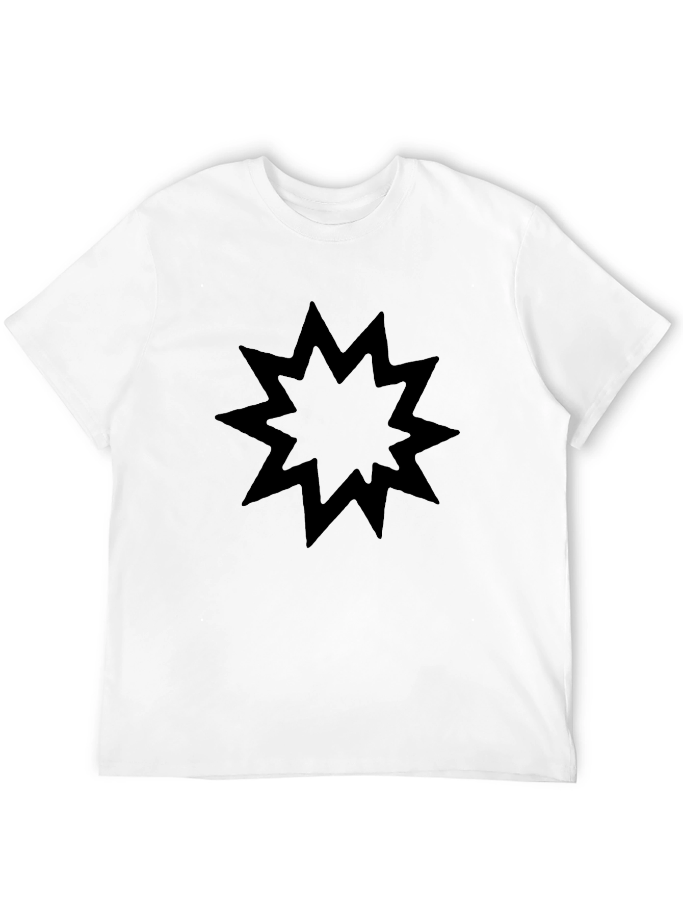 Black Graphic Tee - Burst Star Design