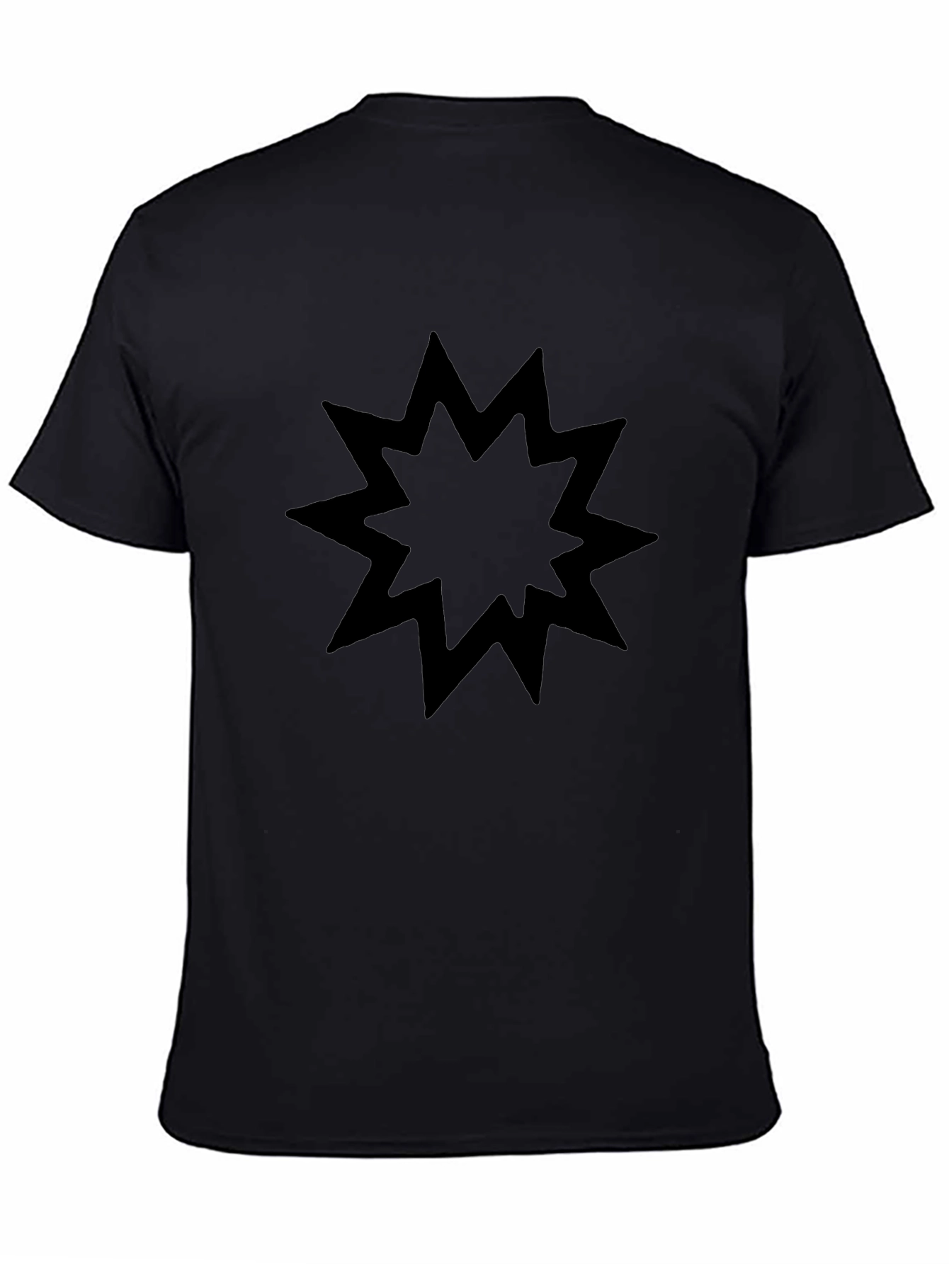 Black Graphic Tee - Burst Star Design