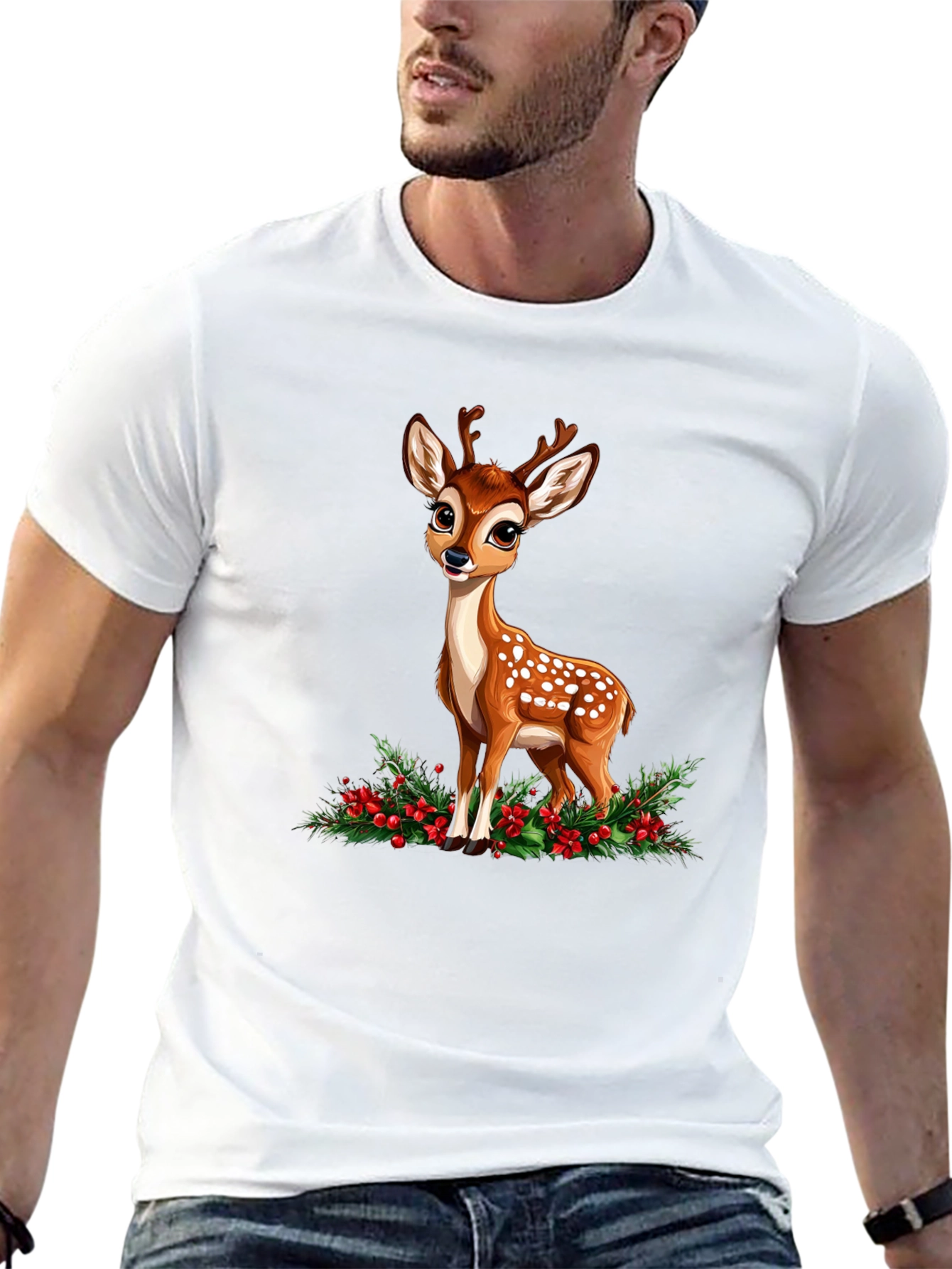 Cute Fawn Graphic Tee - Holiday Season Ready