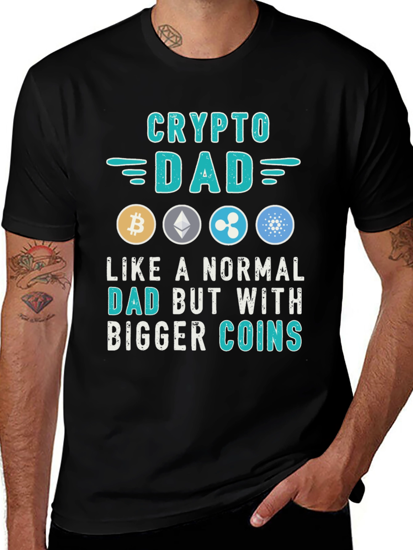 Crypto Dad T-Shirt: Bitcoin Ethereum & More!