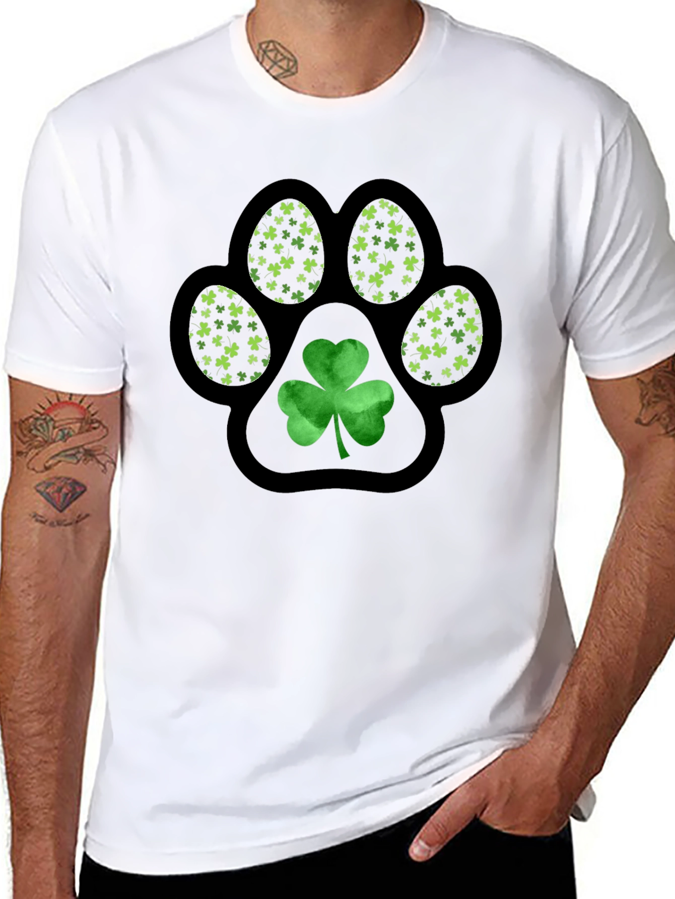 Shamrock Paw Print T-Shirt - St. Patricks Day