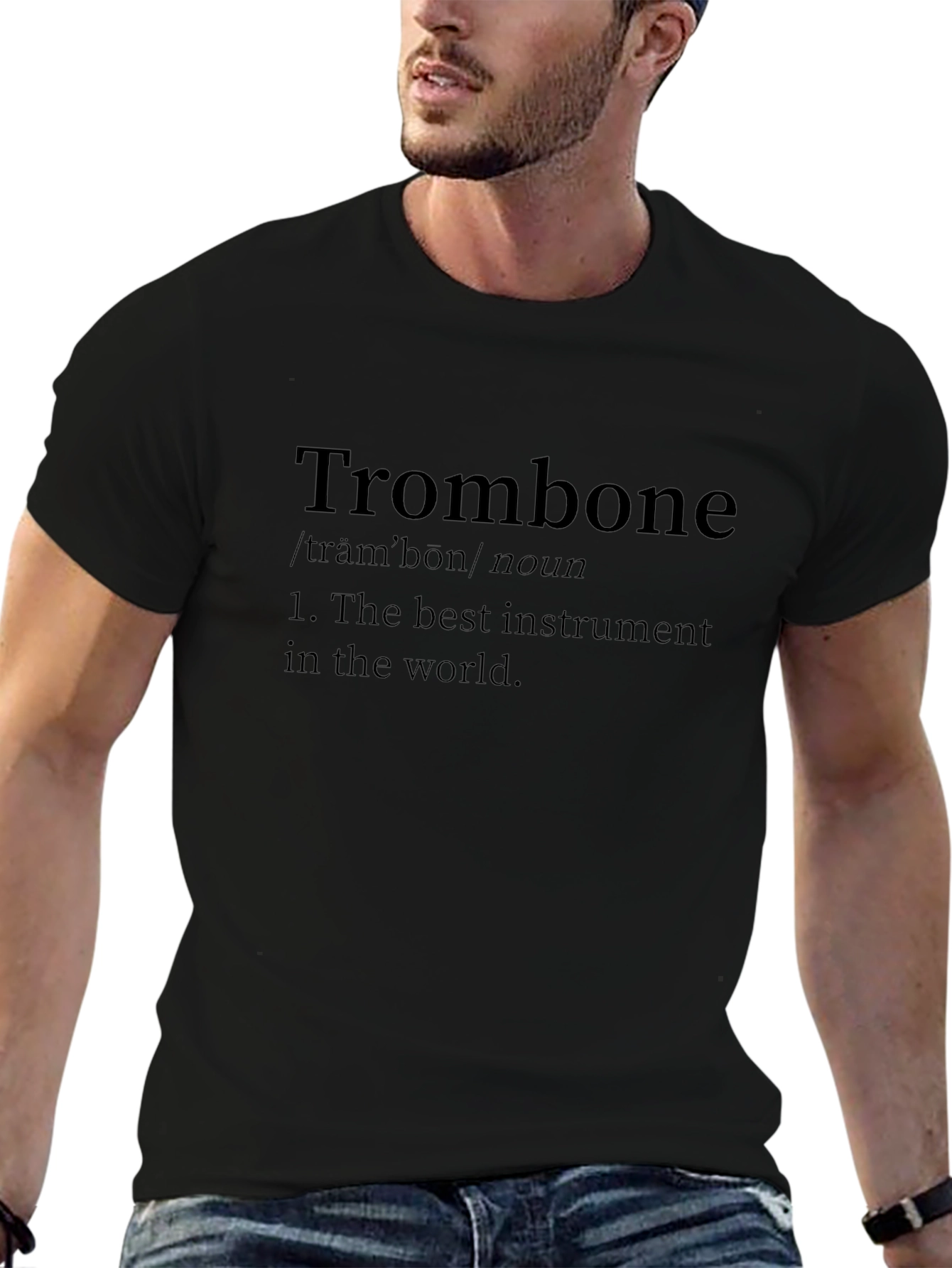 Trombone Definition Black T-Shirt - Musician Gift