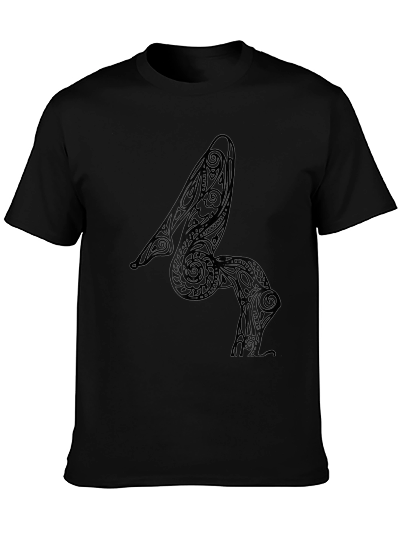 Tribal Heel Art Mens Black T-Shirt