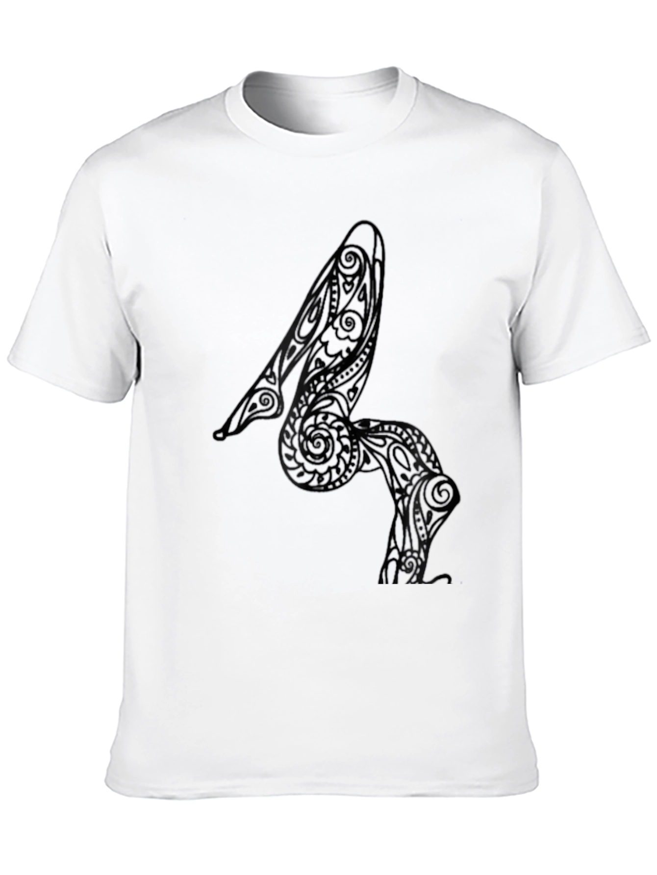 Tribal Heel Art Mens Black T-Shirt