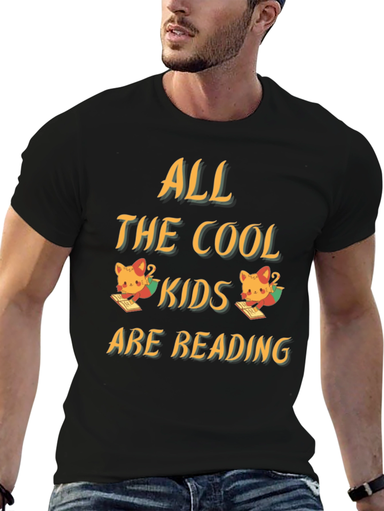 Cool Kids Reading Black T-Shirt