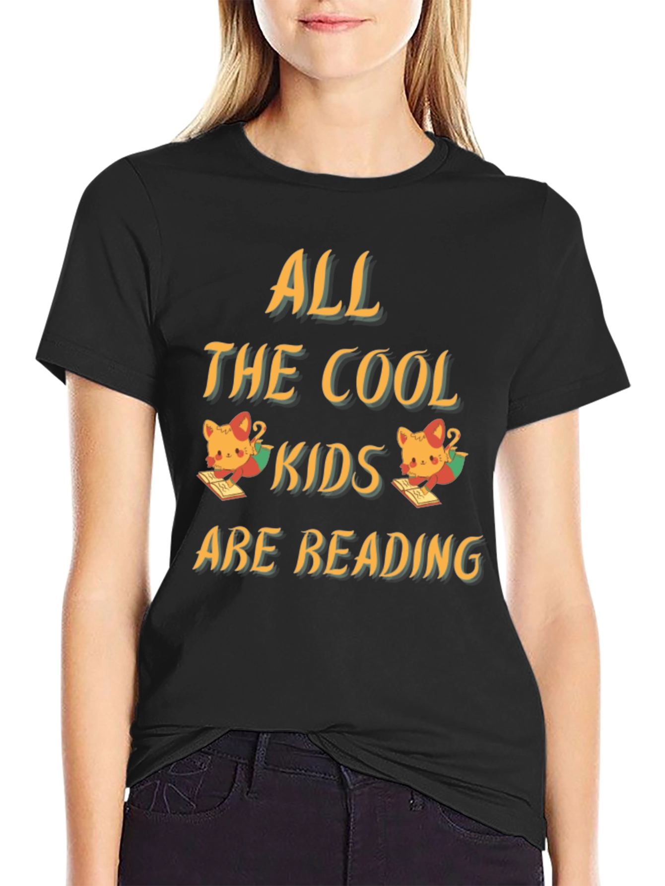 Cool Kids Reading Black T-Shirt