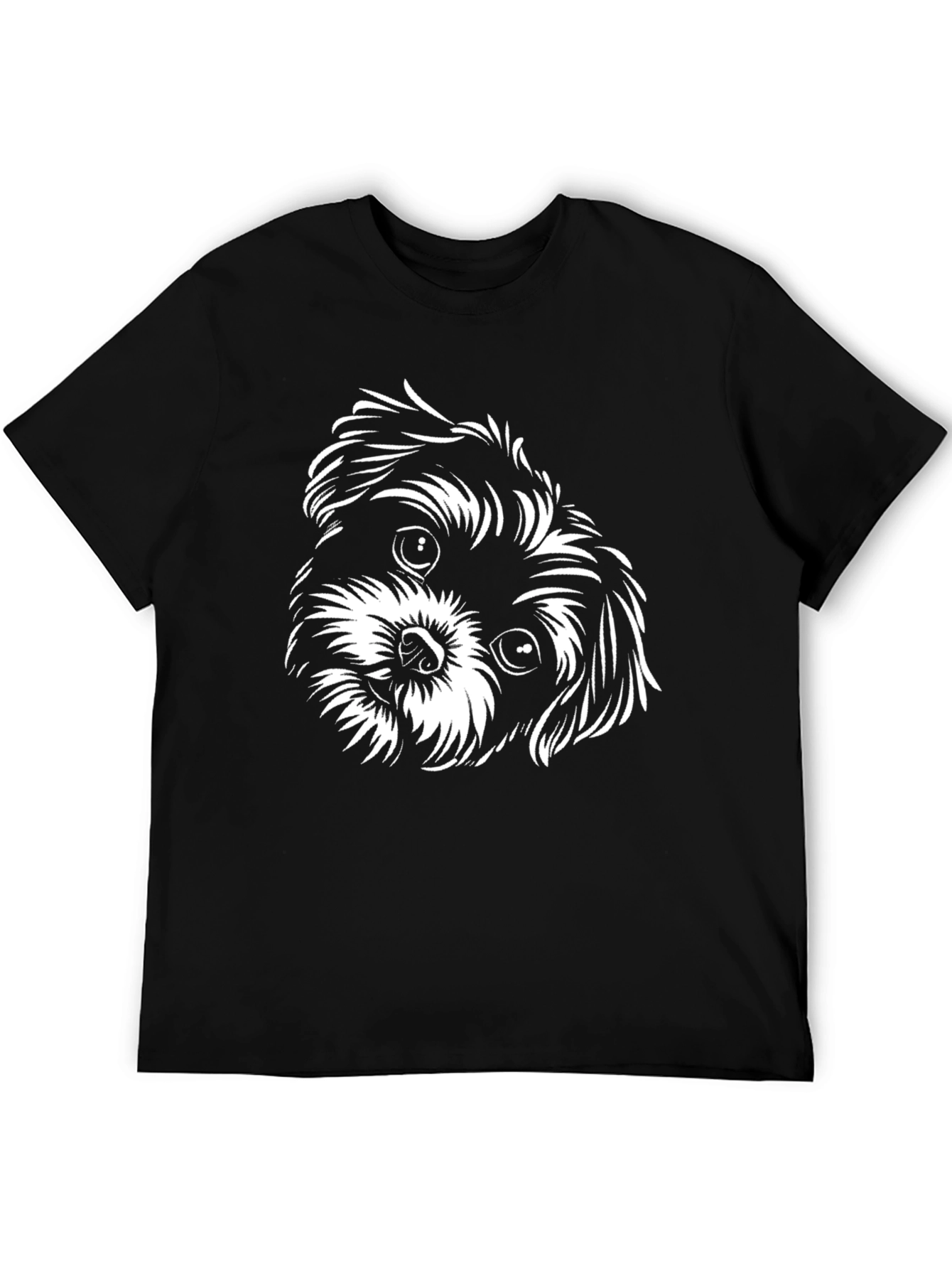 Cute Dog Graphic Tee - Black T-Shirt