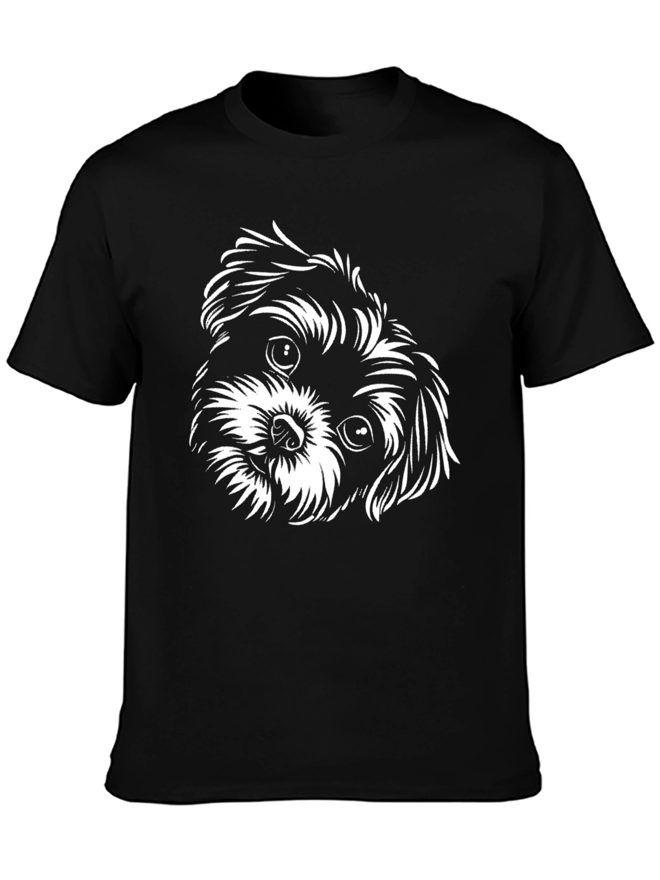 Cute Dog Graphic Tee - Black T-Shirt