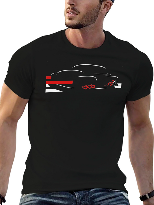 Retro Car Graphic Tee - Mens Black T-Shirt