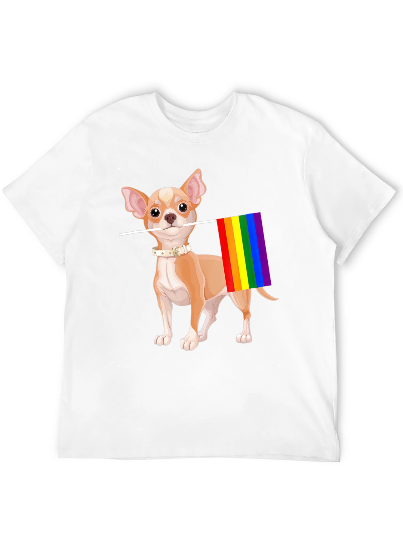 Chihuahua Pride T-Shirt - Dog with Rainbow Flag