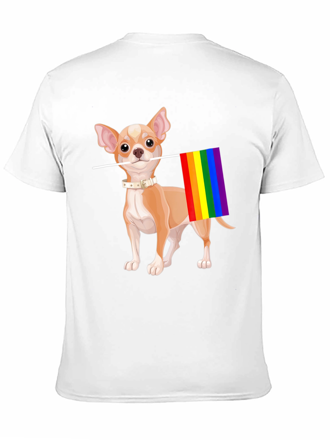 Chihuahua Pride T-Shirt - Dog with Rainbow Flag