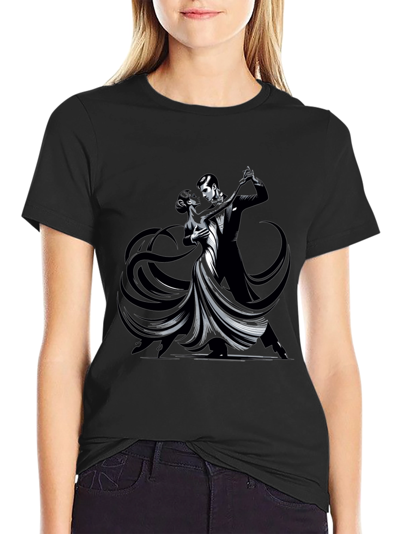 Tango Dance Graphic Tee - Sleek Black Shirt