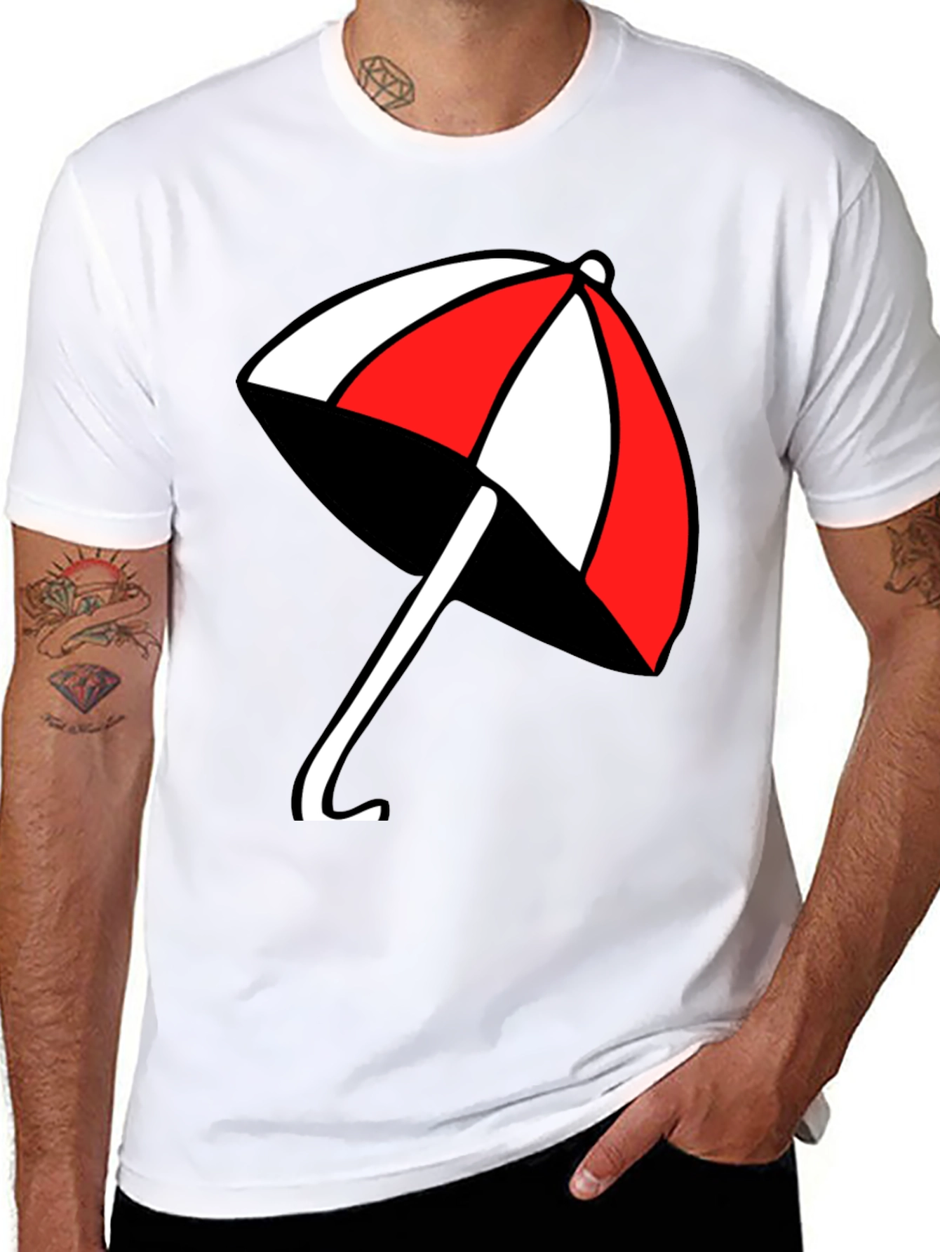 Umbrella Graphic T-Shirt - Casual Black Tee