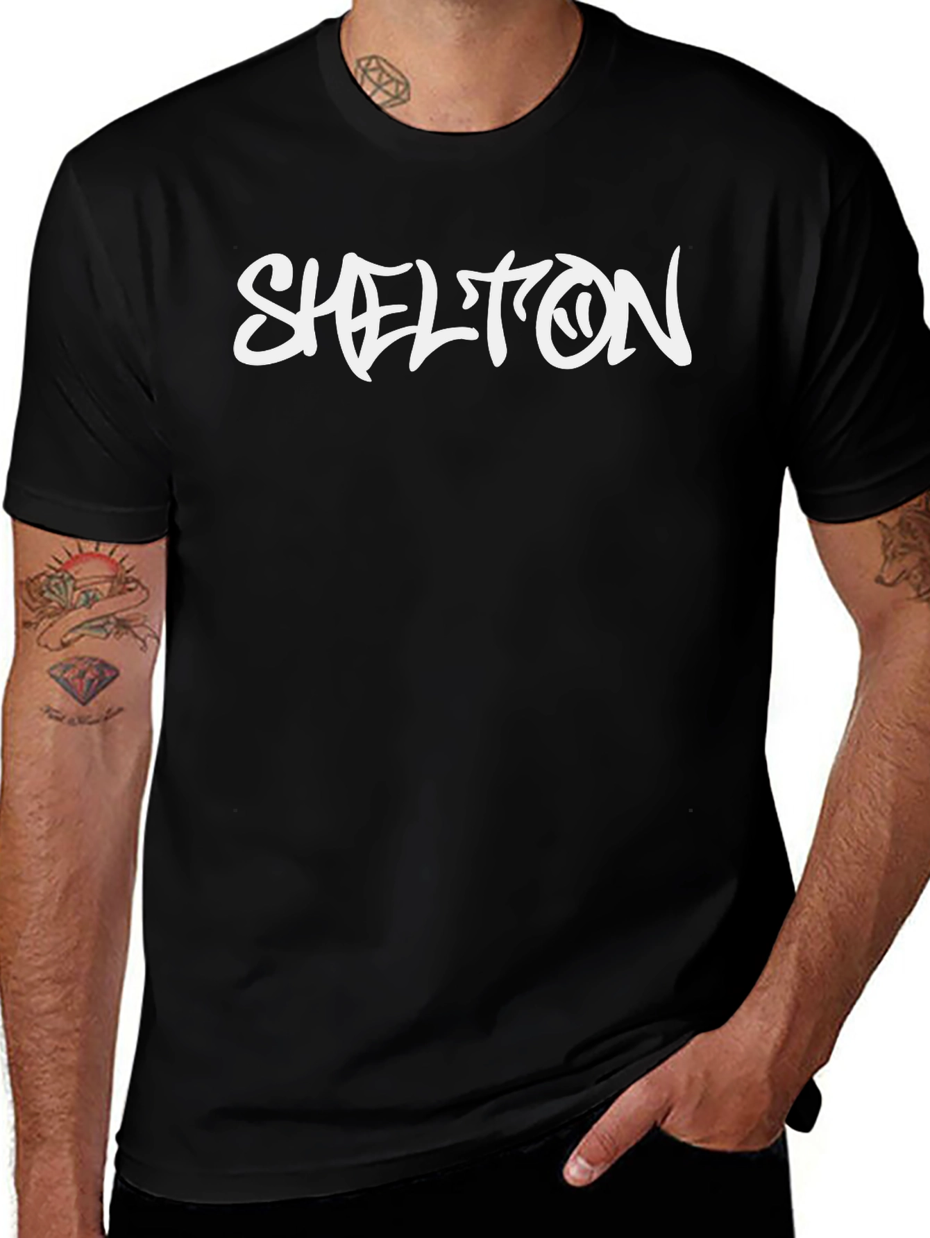 Shelton Graphic Tee - Black Casual T-Shirt