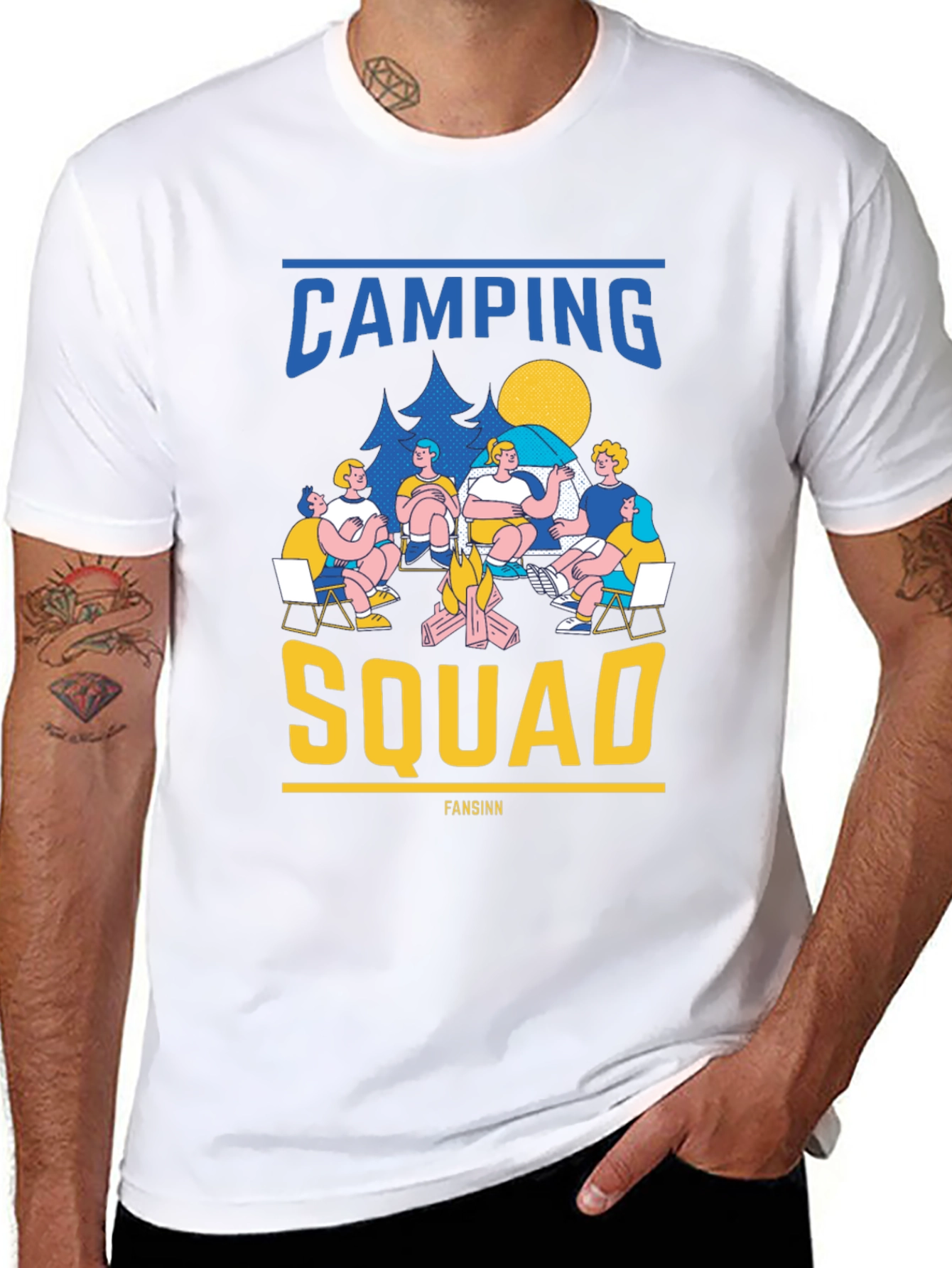 Camping Squad Graphic T-Shirt - Bonfire & Friends Tee