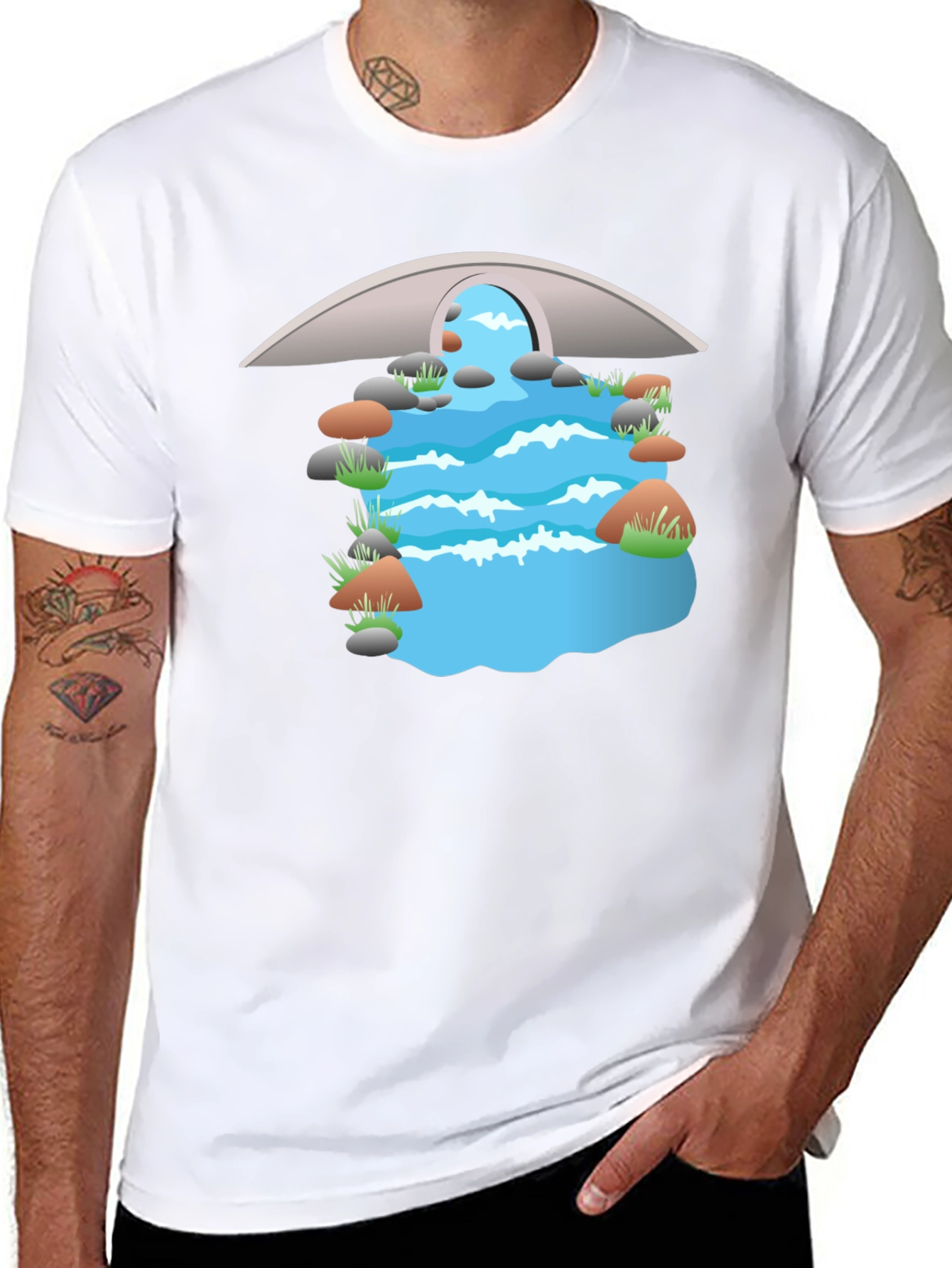 River Bridge Graphic T-Shirt