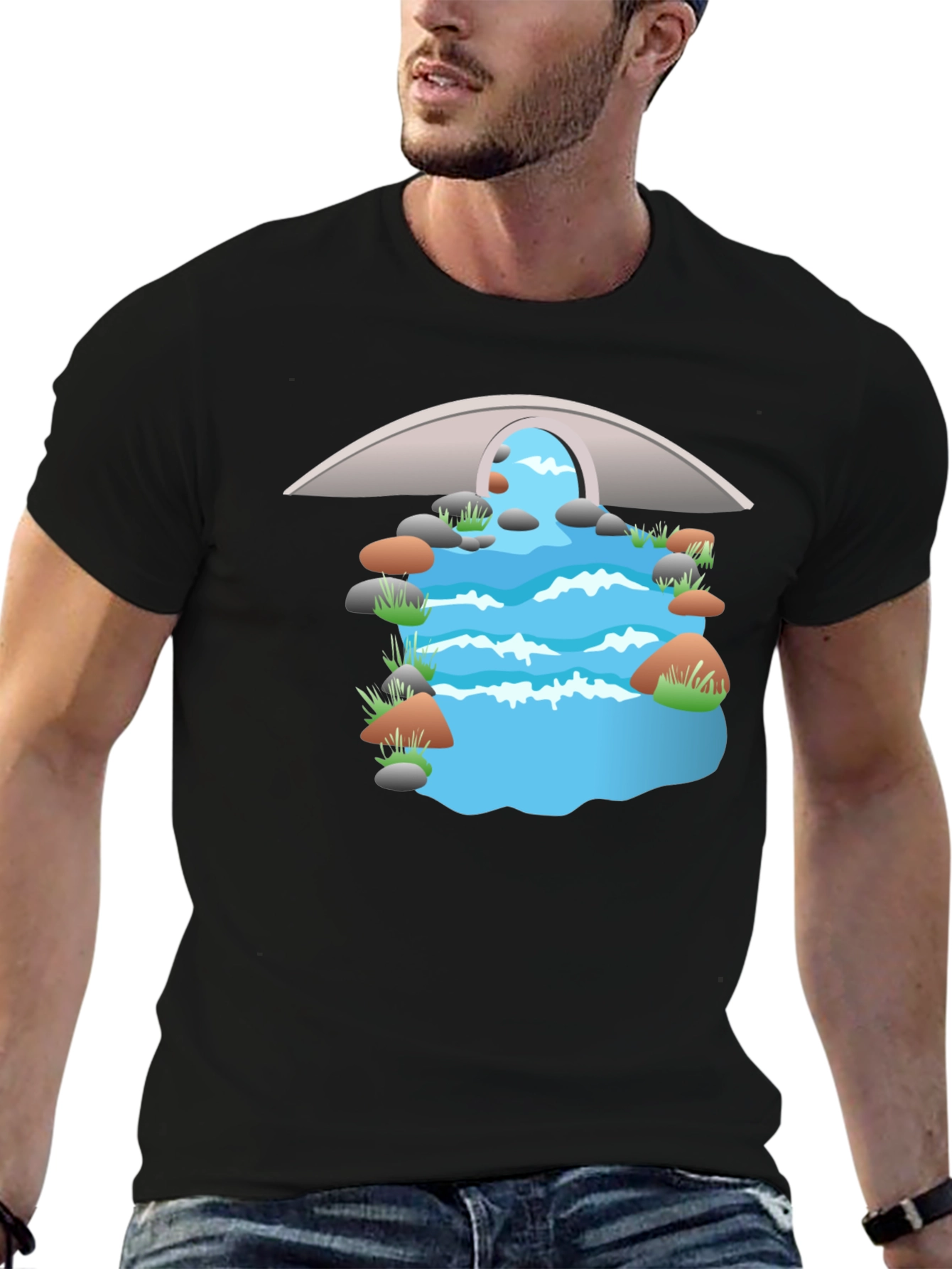 River Bridge Graphic T-Shirt