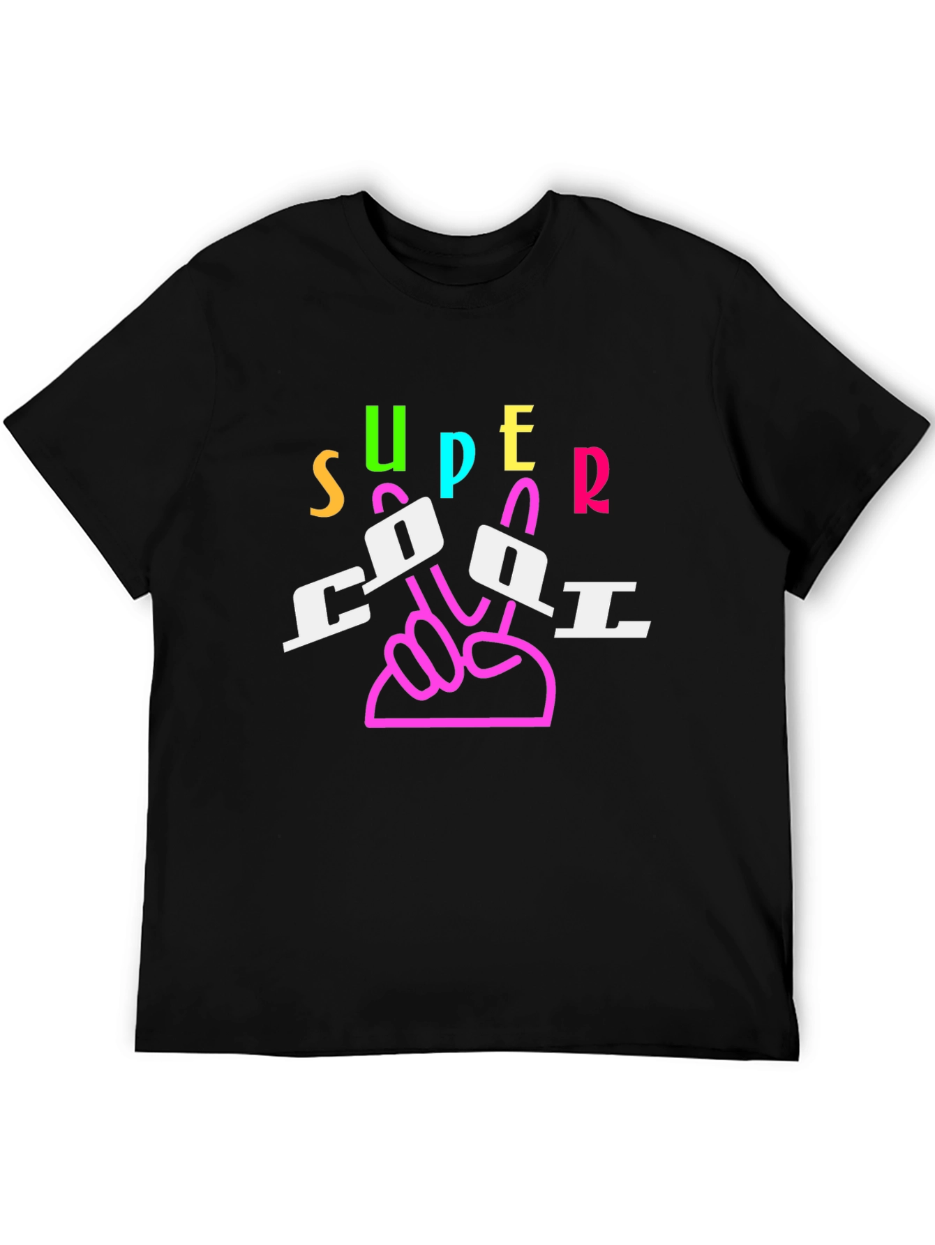Super Cool Graphic Print Black T-Shirt