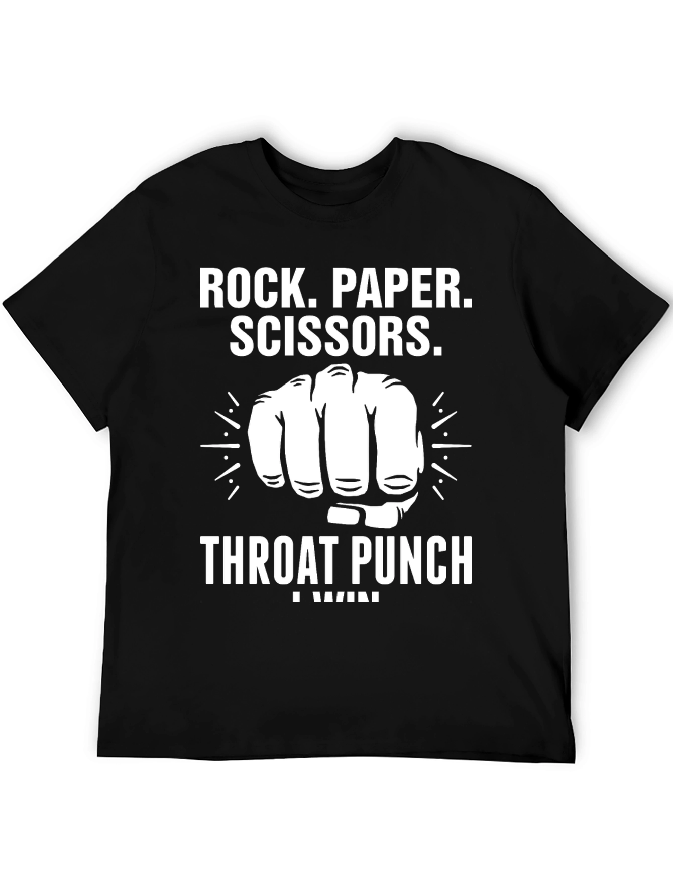 Rock Paper Scissors Throat Punch Black T-Shirt