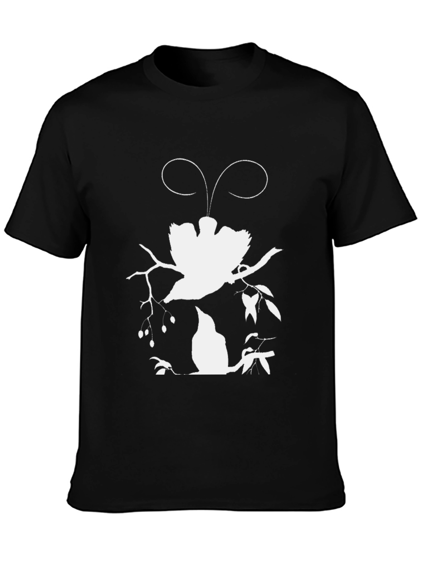 Bird Silhouette Graphic Tee - Black