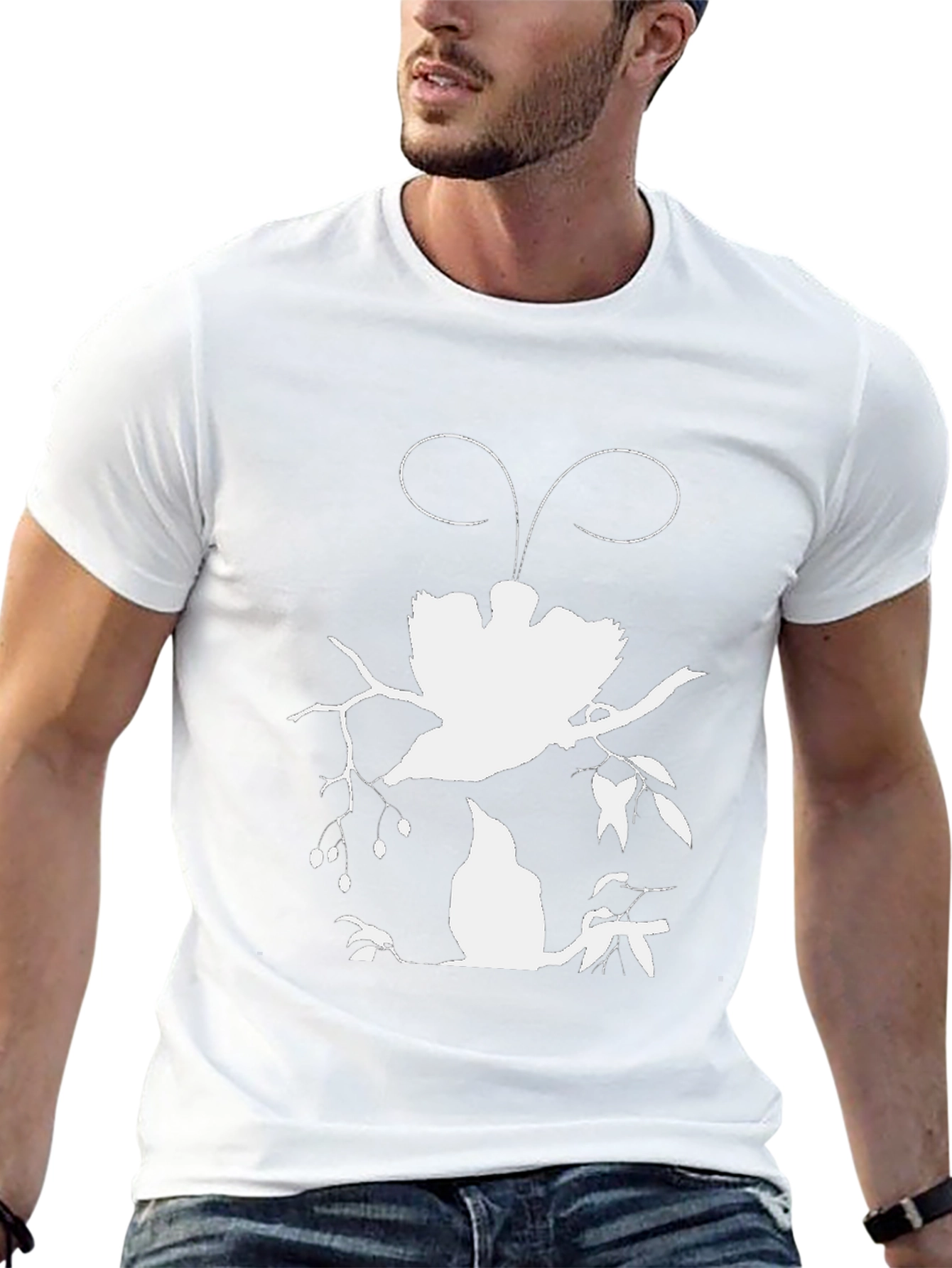 Bird Silhouette Graphic Tee - Black
