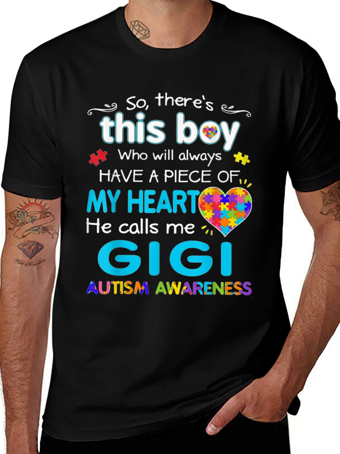 Autism Awareness Gigi T-Shirt - So Theres This Boy
