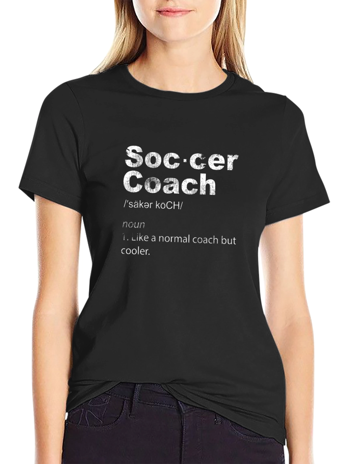 Soccer Coach Definition Black T-Shirt
