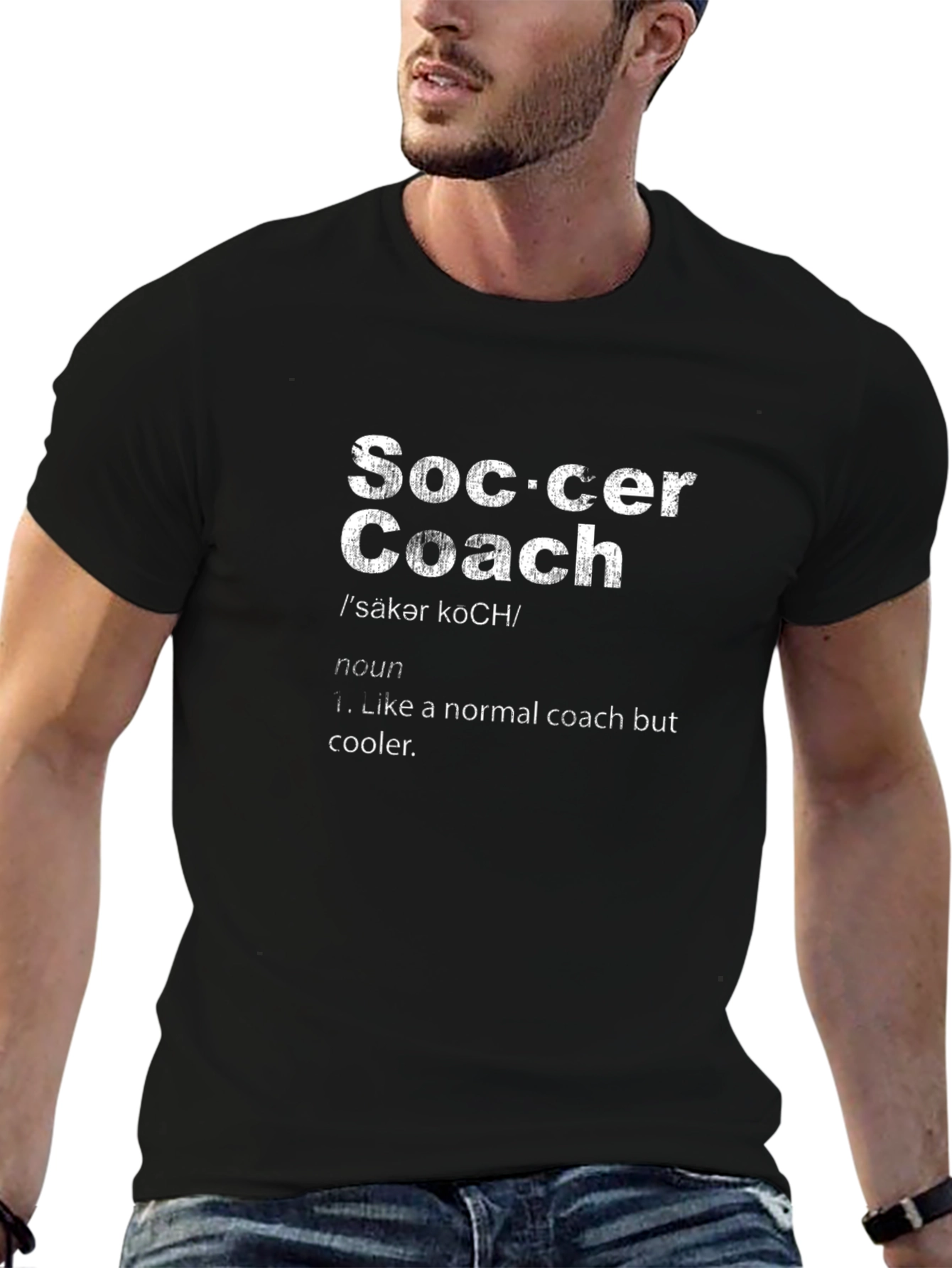 Soccer Coach Definition Black T-Shirt