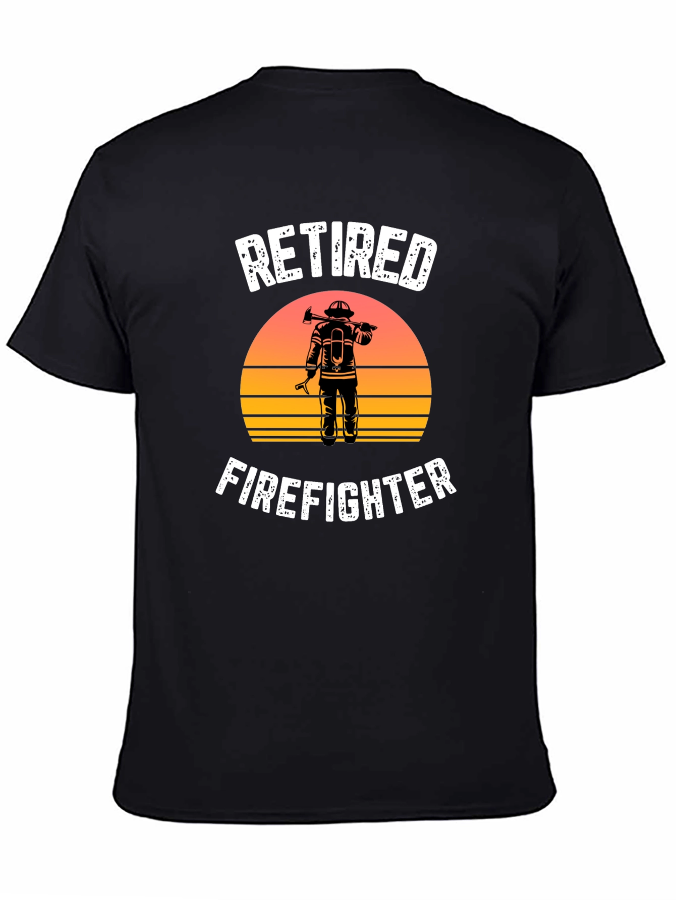 Retired Firefighter Graphic T-Shirt - Black