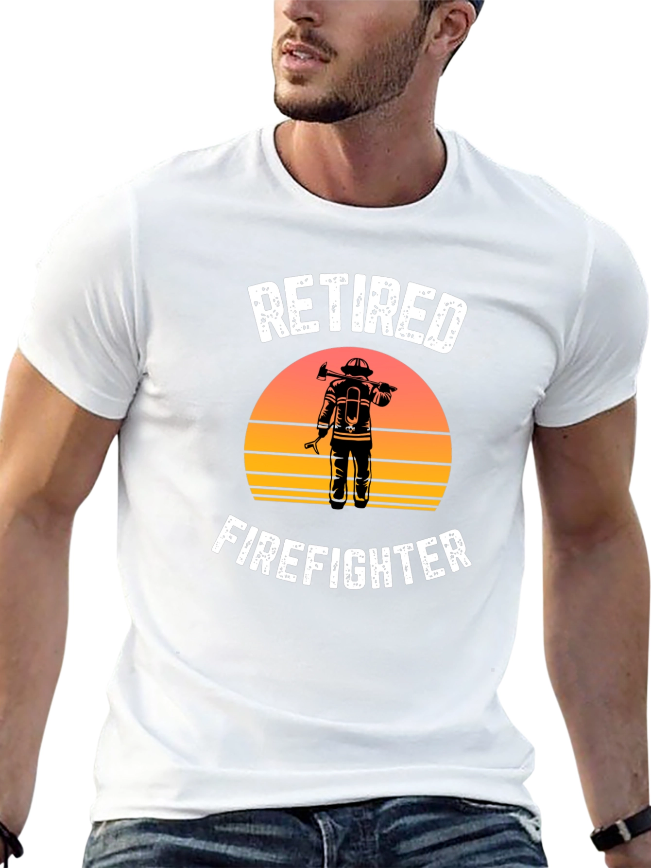 Retired Firefighter Graphic T-Shirt - Black