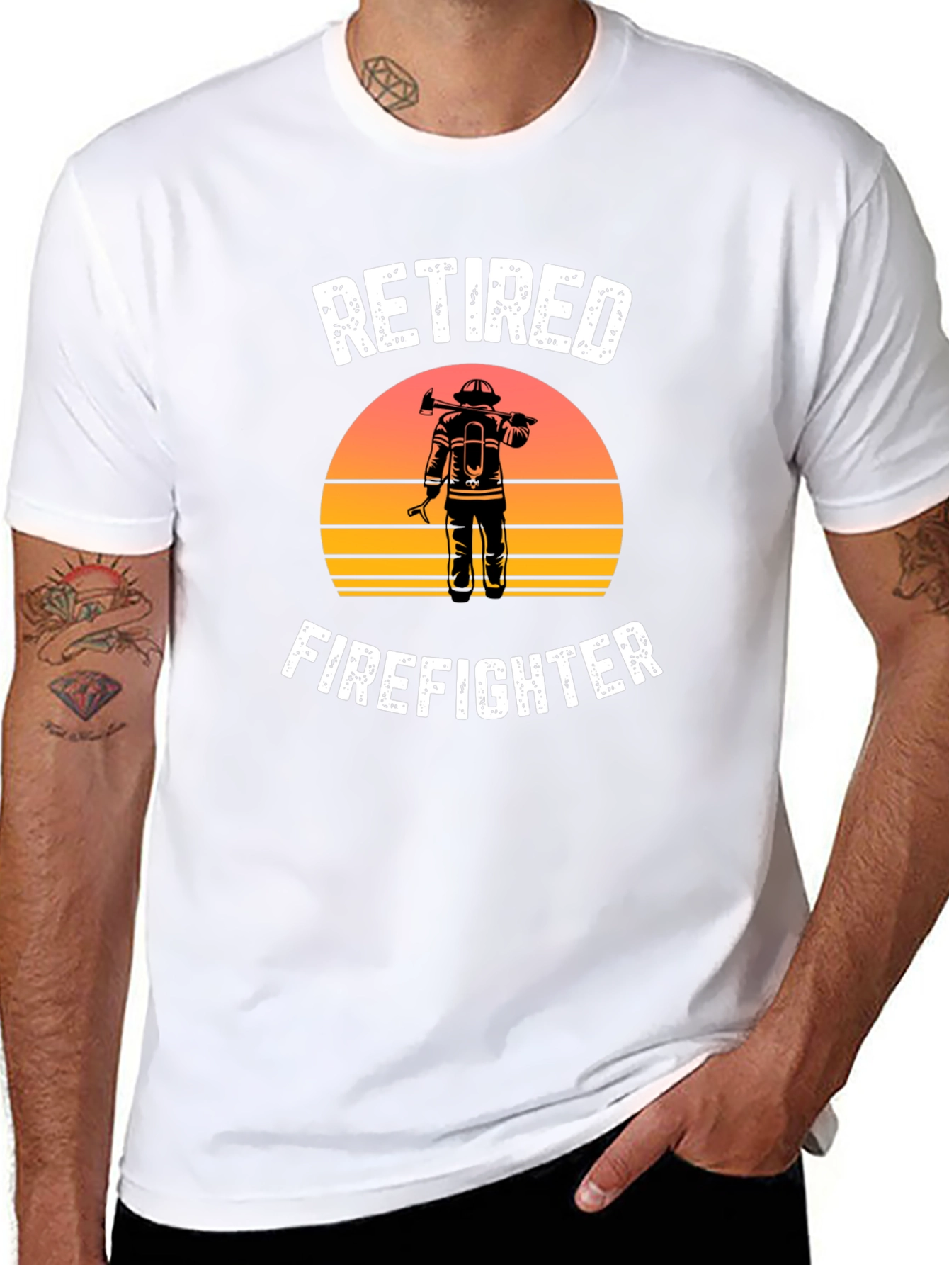Retired Firefighter Graphic T-Shirt - Black