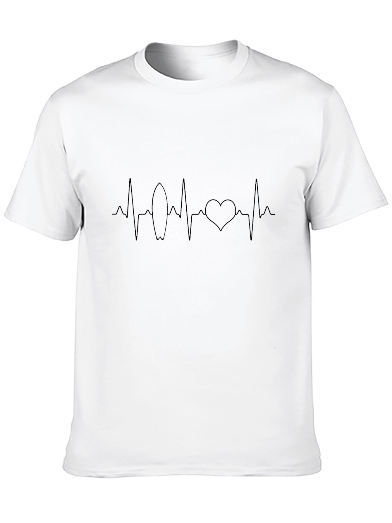 Surf & Love Black Graphic Tee - Heartbeat Design