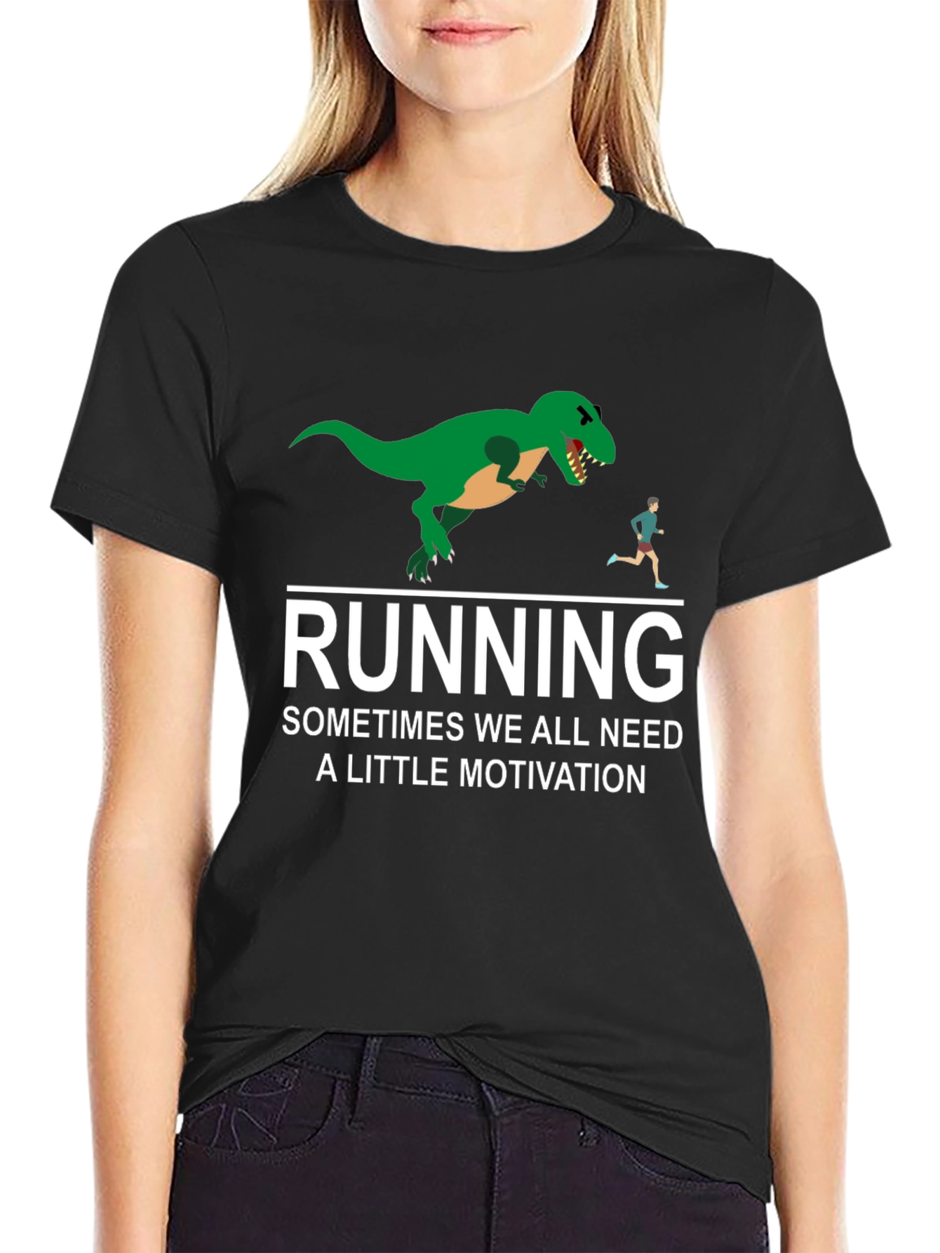 Running Motivation T-Shirt - Dinosaur Chase
