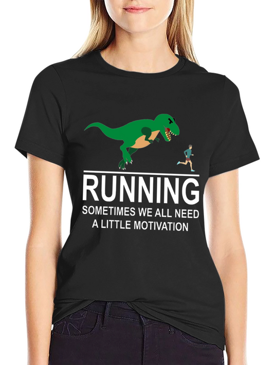 Running Motivation T-Shirt - Dinosaur Chase