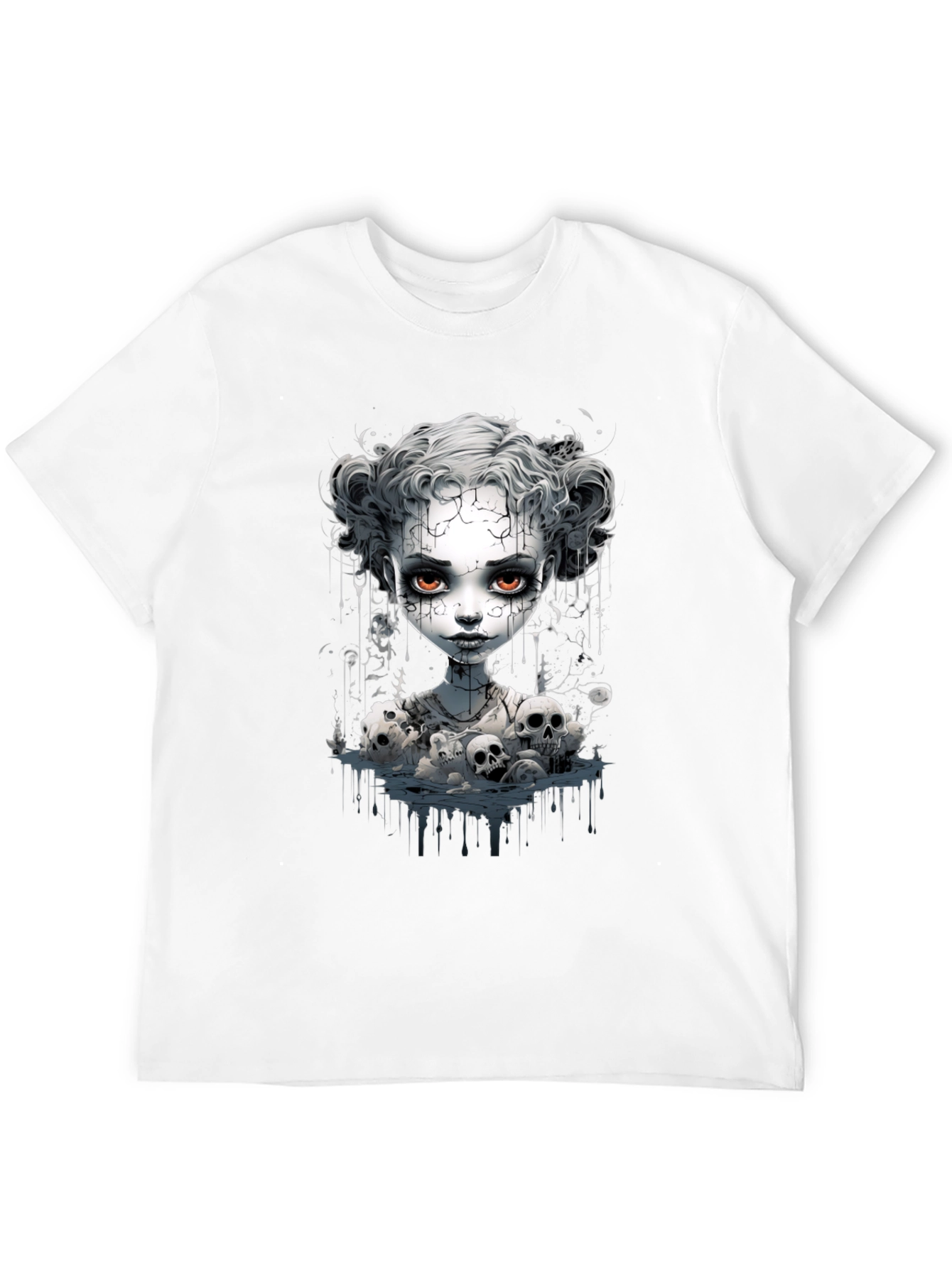 Creepy Doll Graphic Tee - Unisex Black T-Shirt