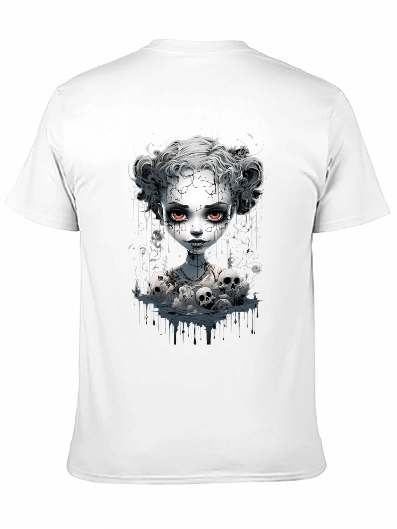 Creepy Doll Graphic Tee - Unisex Black T-Shirt