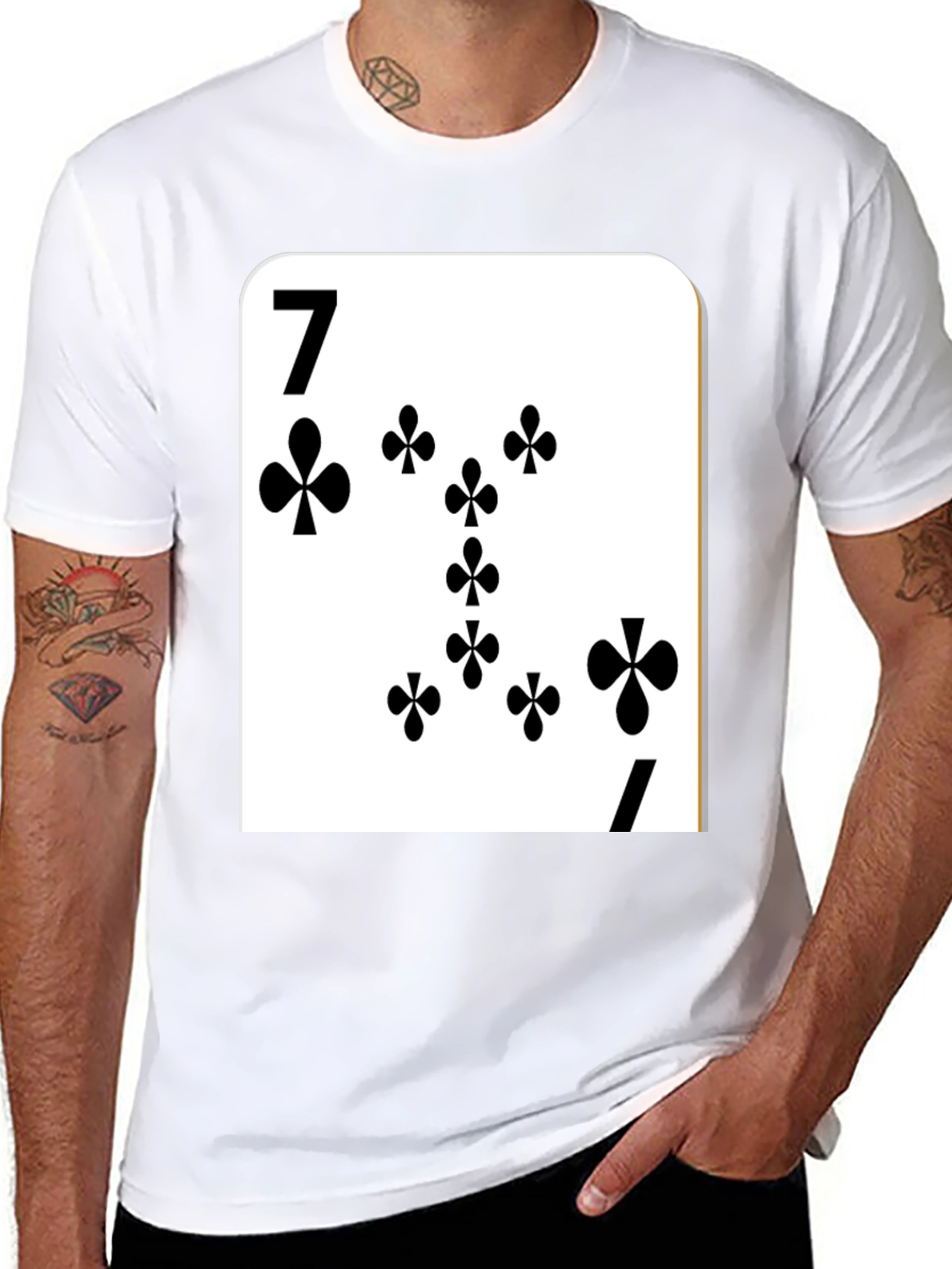 Seven of Clubs Card Graphic T-Shirt